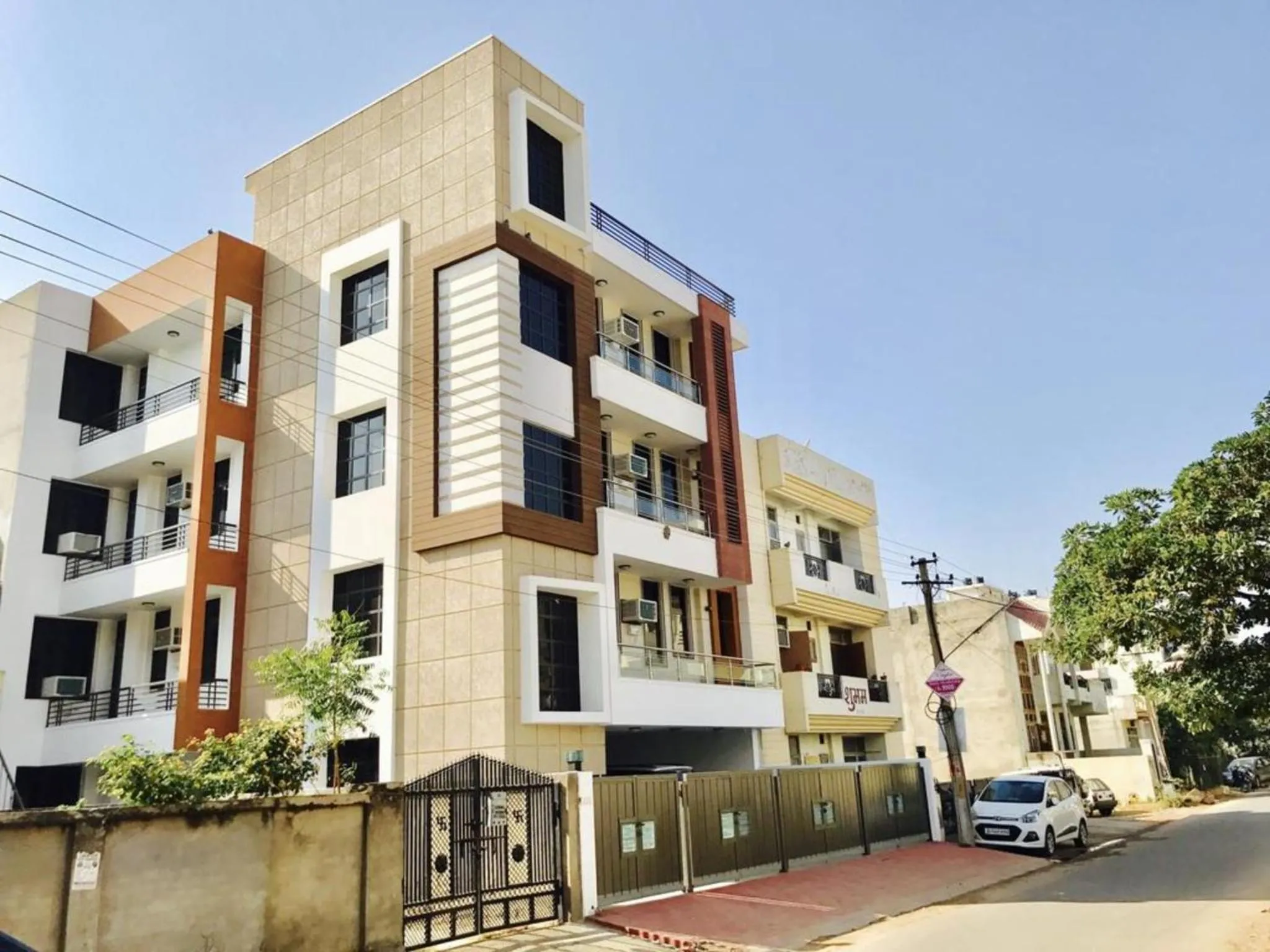Property building in BluO 2BR Jaipur - Lift, Balcony, Parking, Terrace
