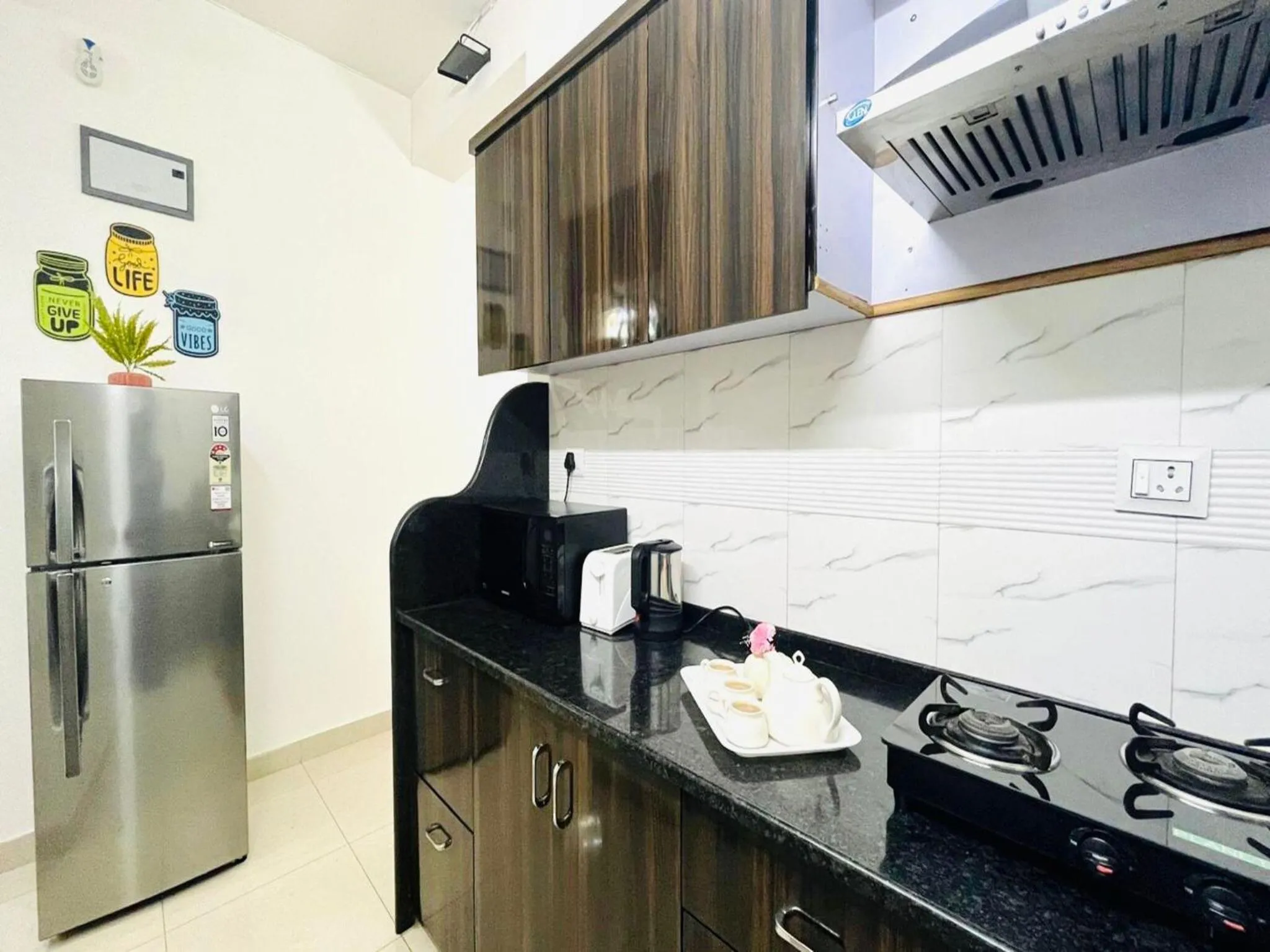 kitchen in BluO 2BR Jaipur - Lift, Balcony, Parking, Terrace