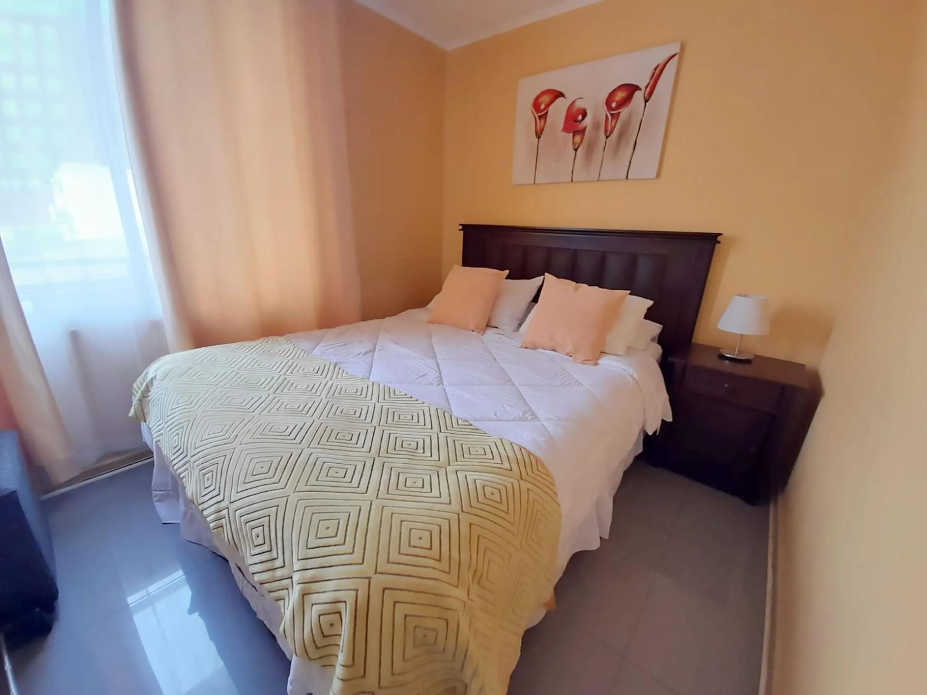 Decorative detail, Bed in VIP Apartments Chile