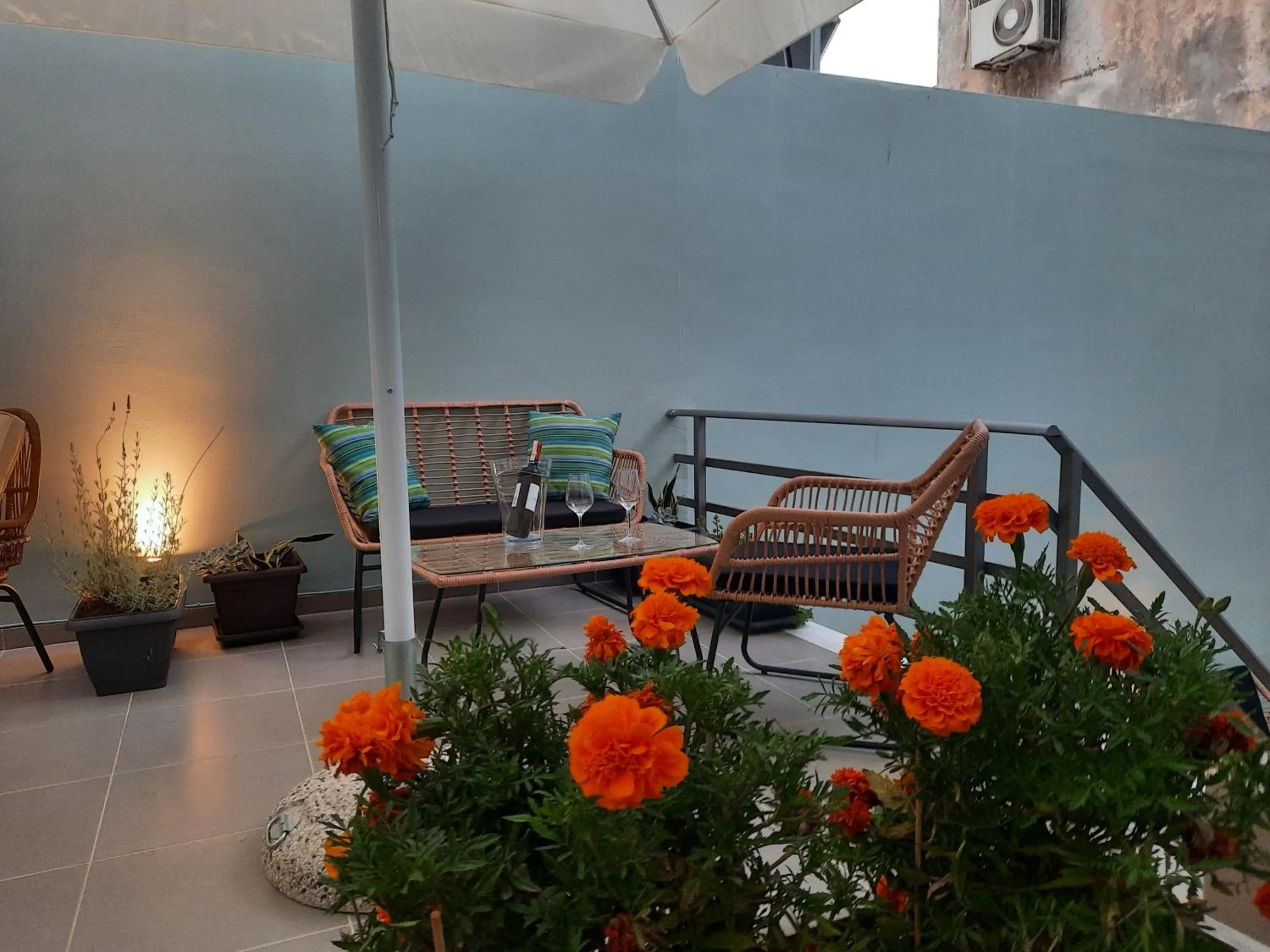 Inner courtyard view in Melenia Suites