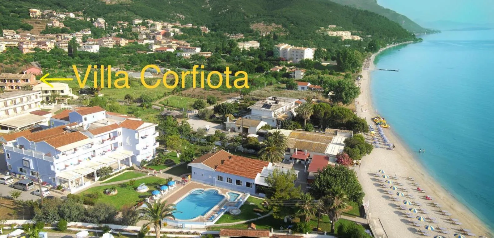 Bird's eye view in Villa Corfiota Moraitika Beach