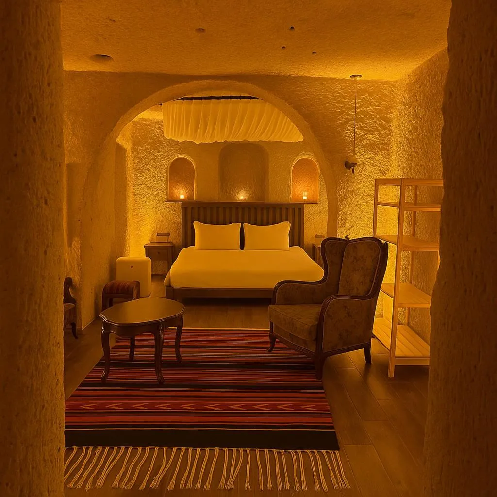 Living room, Bed in Grand Uchisar Hotel