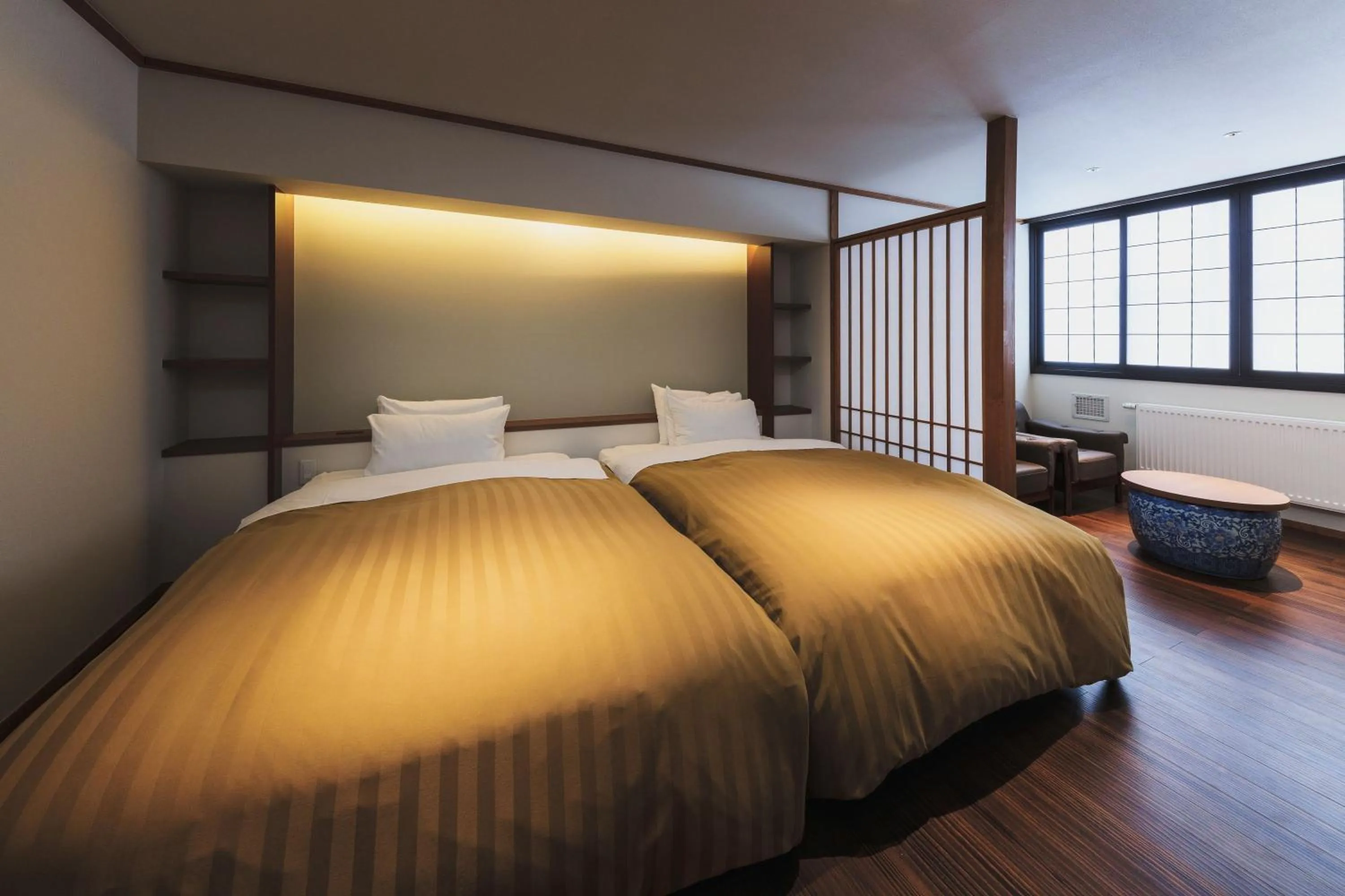 Bed in Takamiya Ryokan Miyamaso