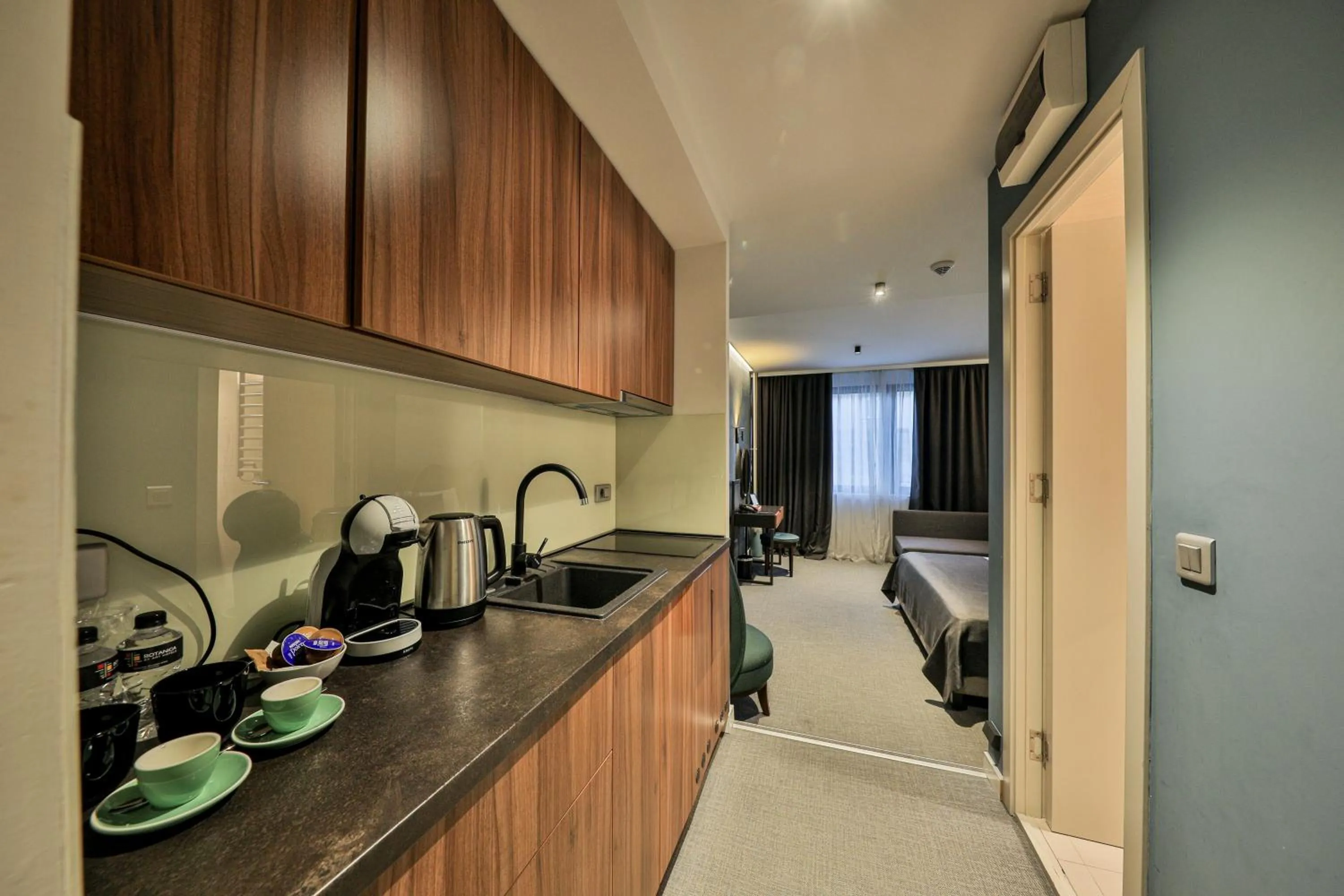 Kitchen or kitchenette in Hotel Botanica