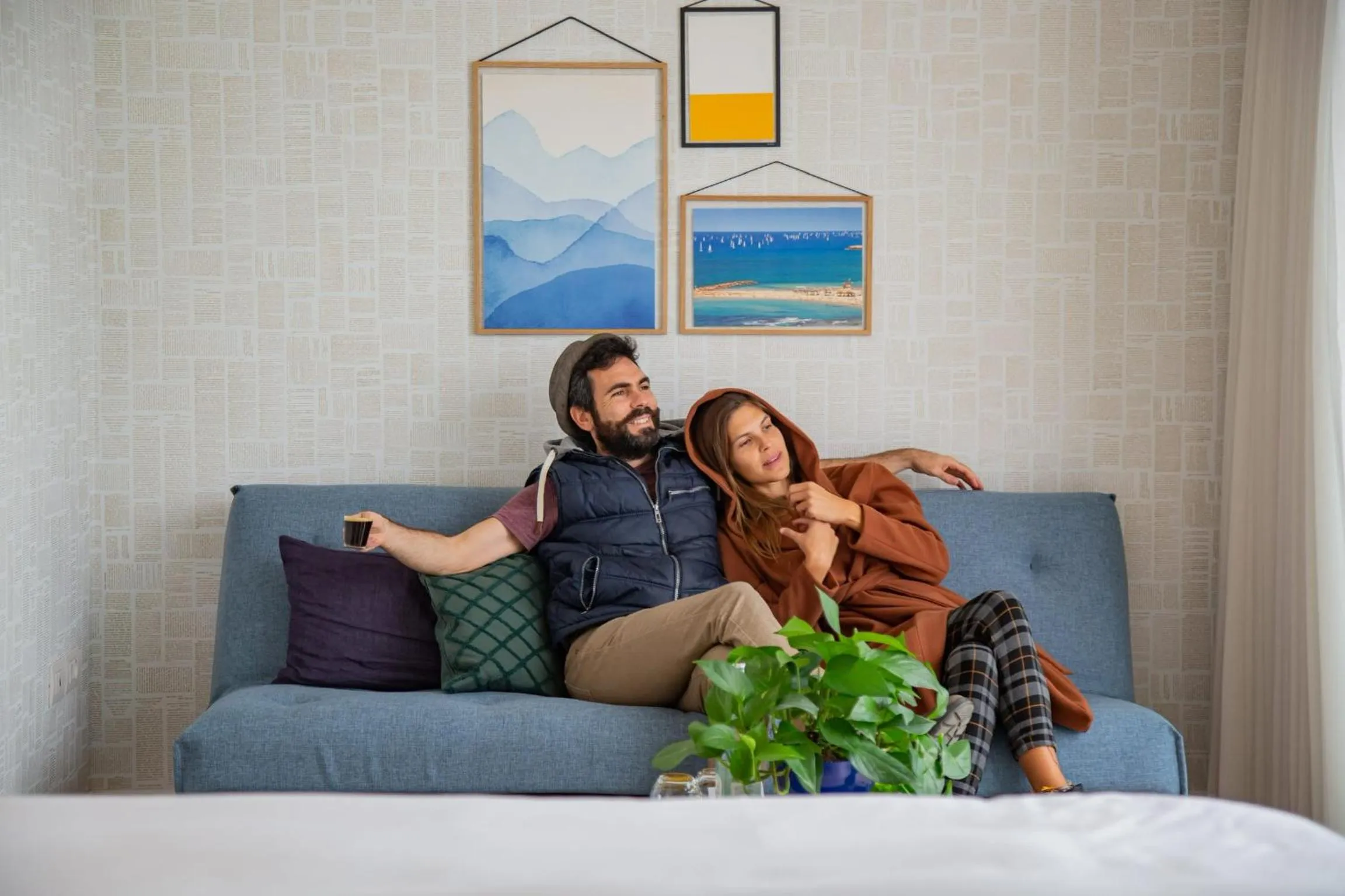 People, Bed in Ink Hotel Tel Aviv