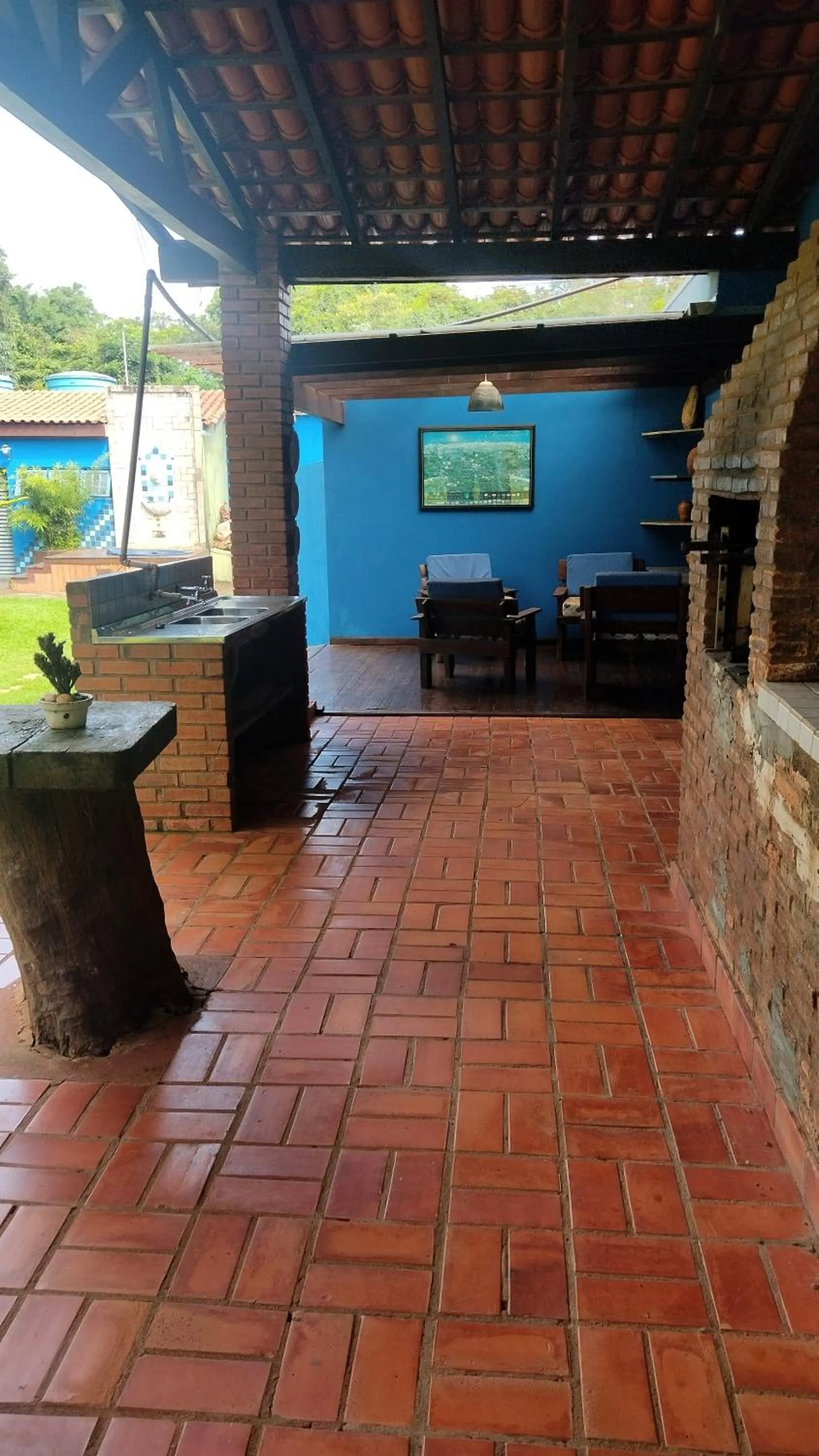 BBQ facilities in Pousada Canto dos Passaros