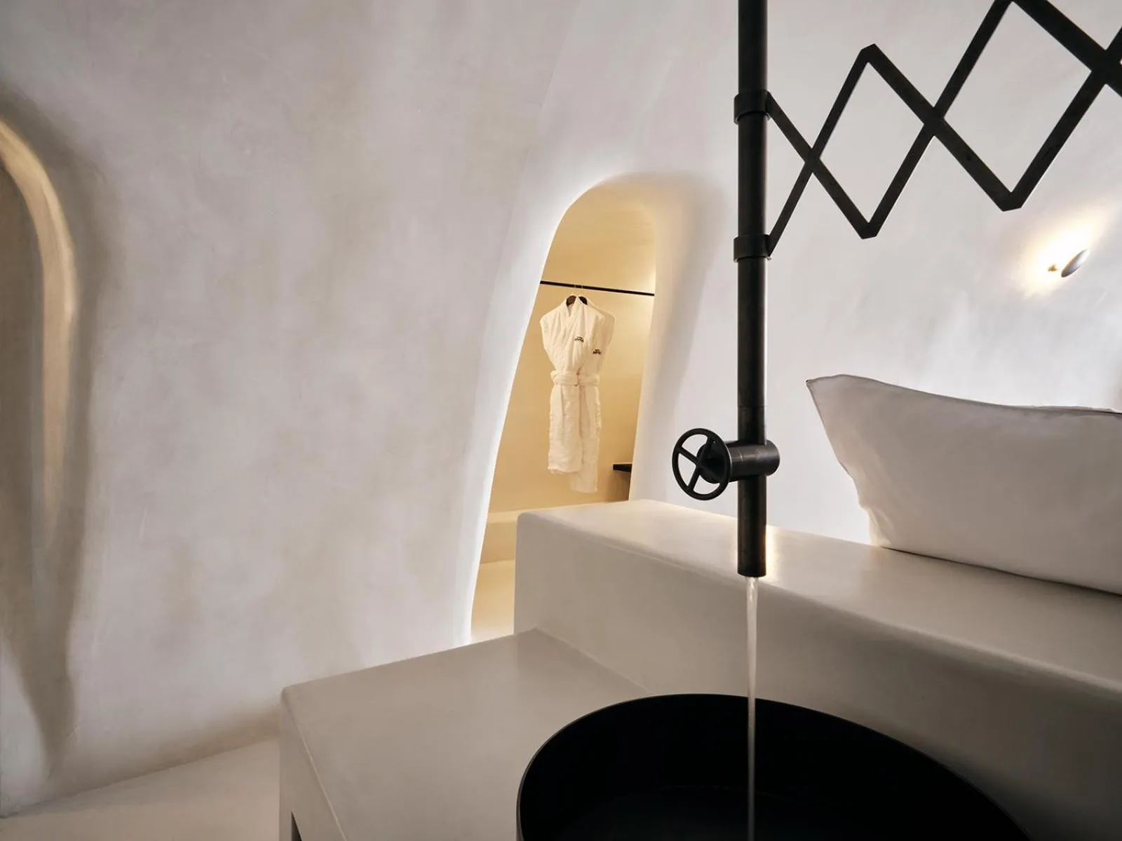 Bathroom, Bed in Abyss Santorini