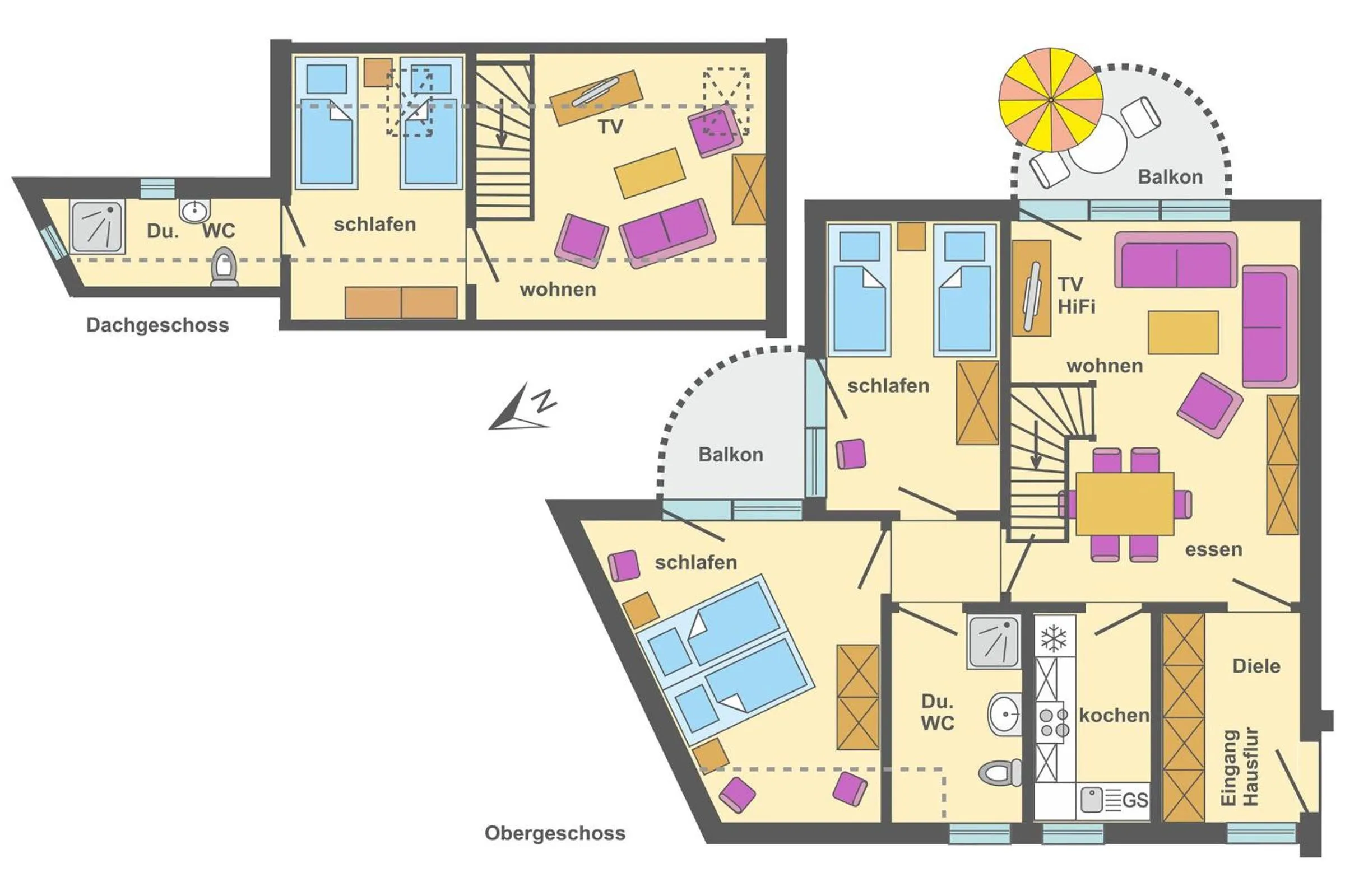 Floor plan in Ferienpark Freesenbruch Wohnung 2 4 - Familientraum