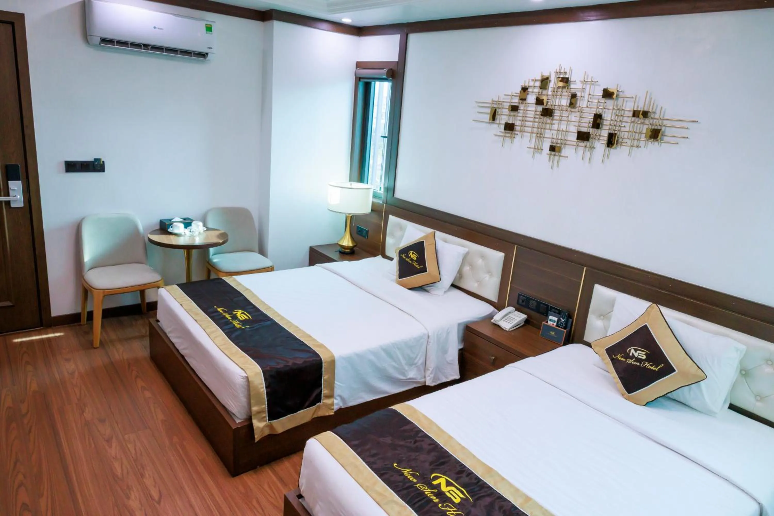 air conditioner, Bed in New Sun Móng Cái Hotel