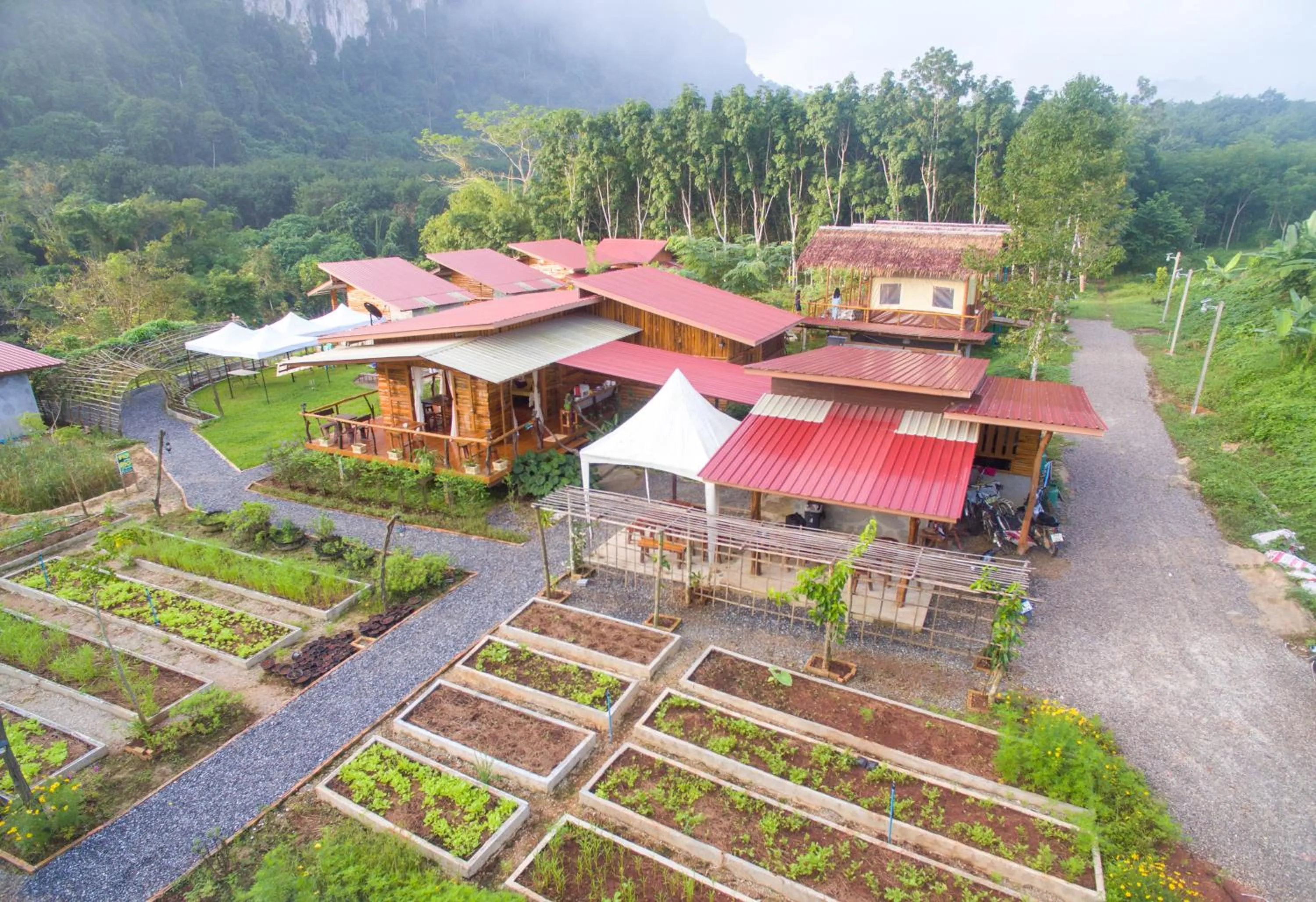 Bird's eye view in Bansuanphutarn
