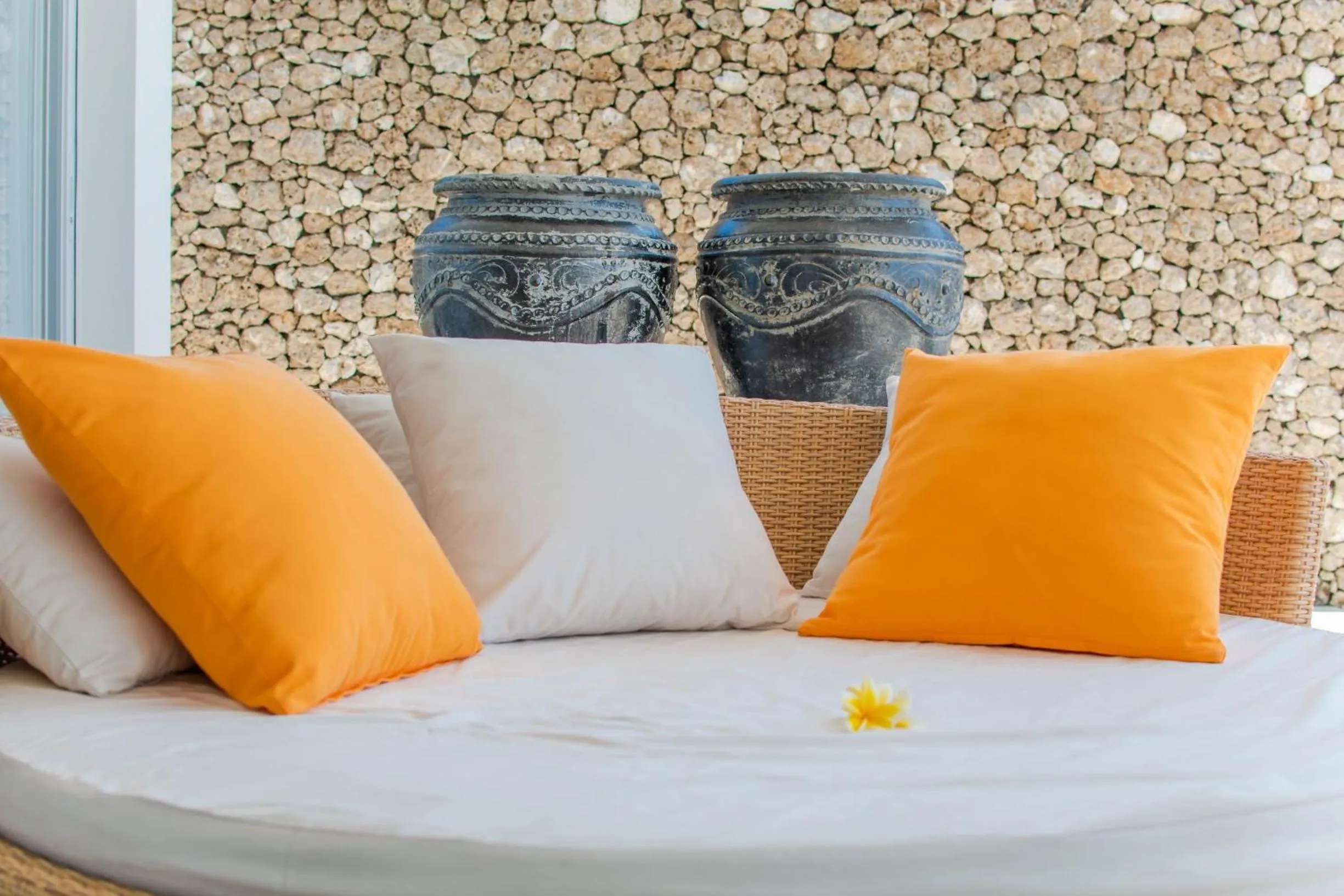 Seating area, Bed in Deep Blue Villa Bali