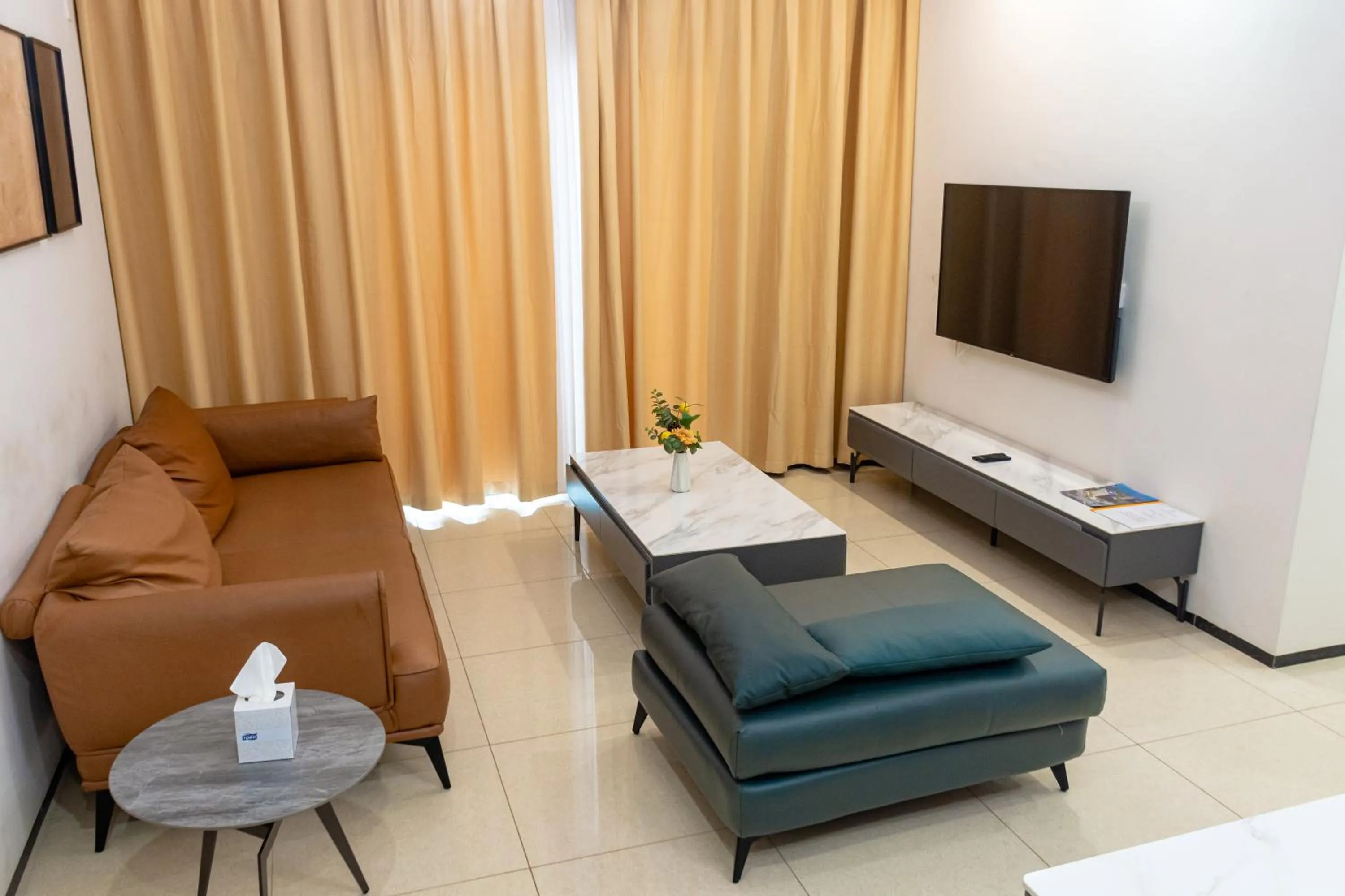 Living room, Bed in Rose Garden Private Apartment By LINK