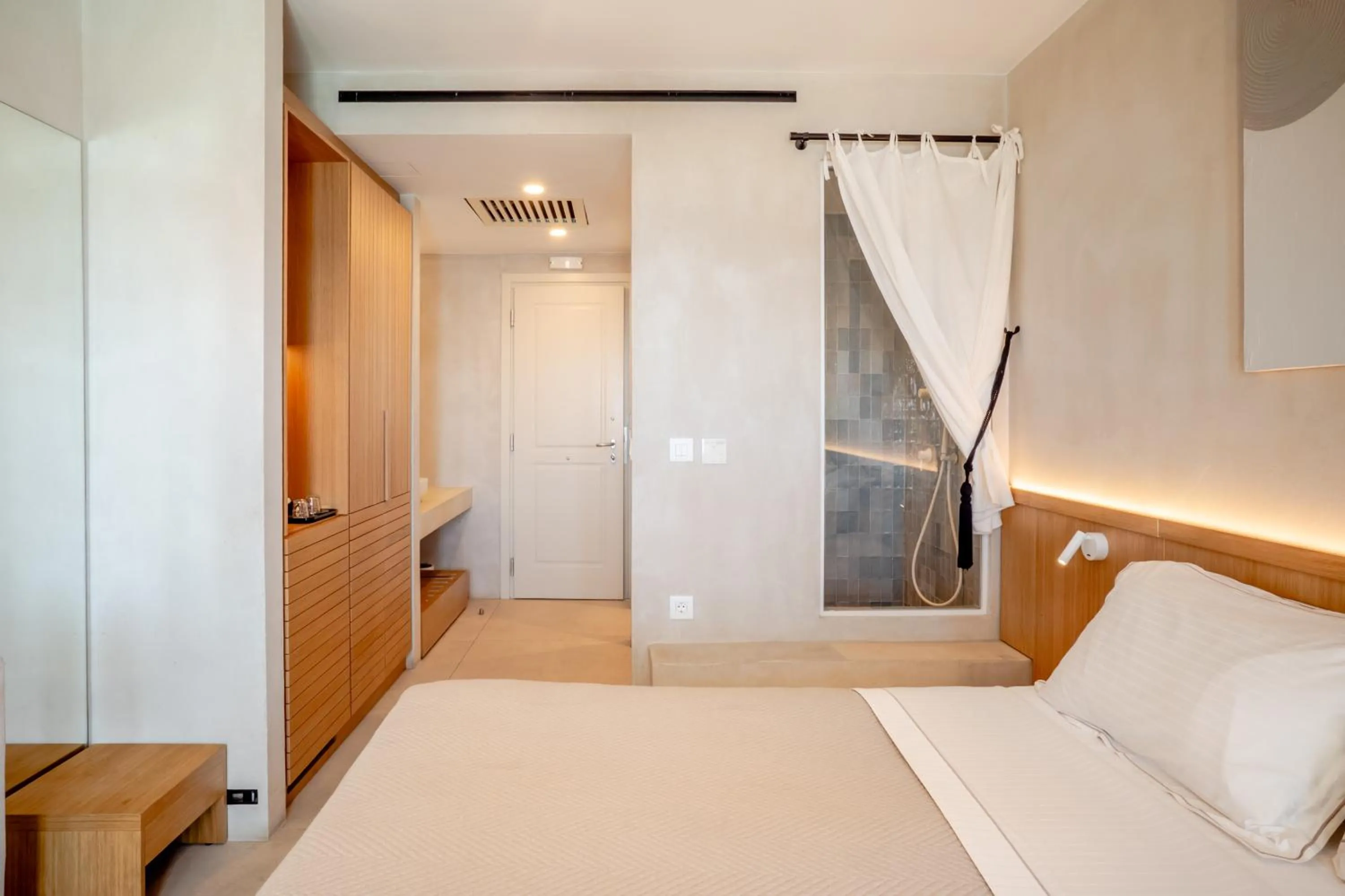 Bed in Apeiron Blue Santorini - Sustainable Adults Only 14 Plus