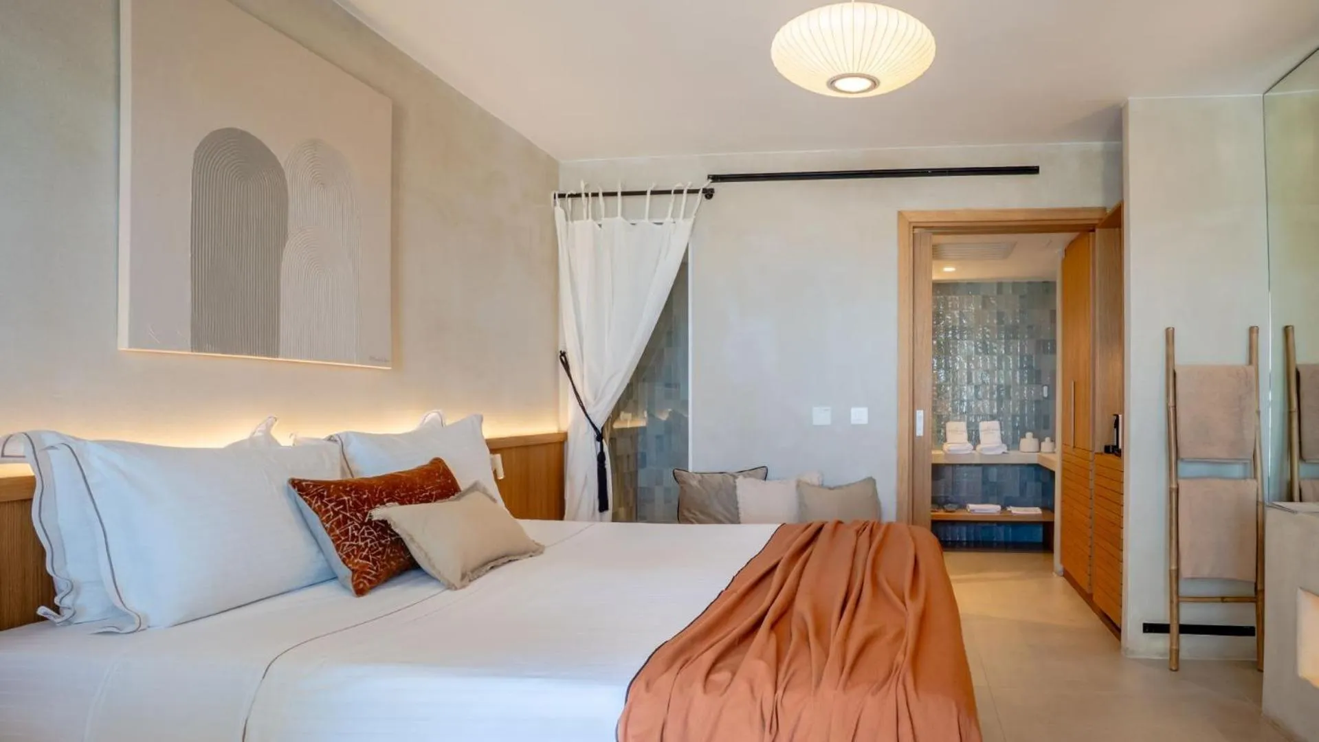 Bed in Apeiron Blue Santorini - Sustainable Adults Only 14 Plus