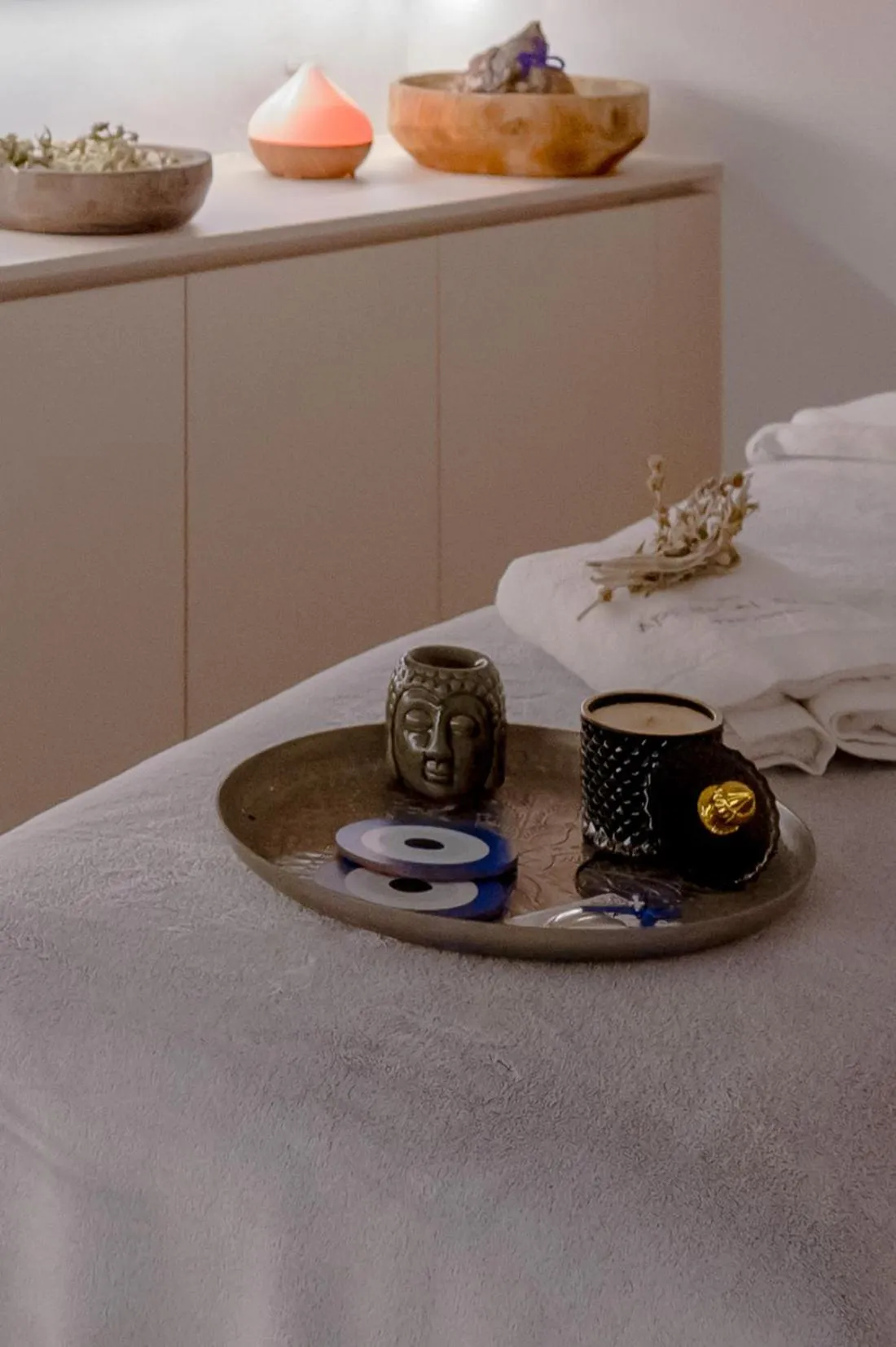 Bed in Apeiron Blue Santorini - Sustainable Adults Only 14 Plus