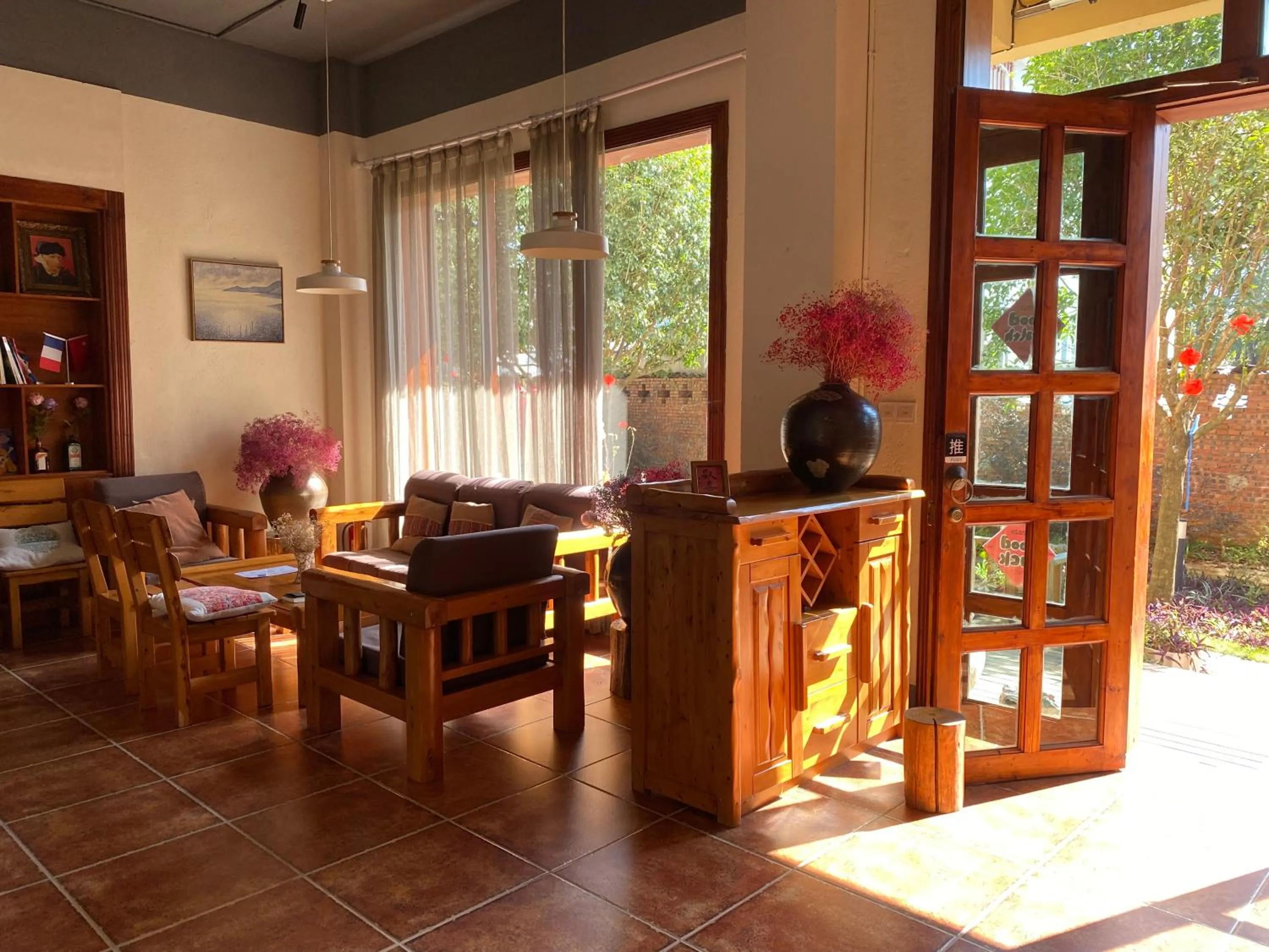 Seating area in YangShuo Eden Inn
