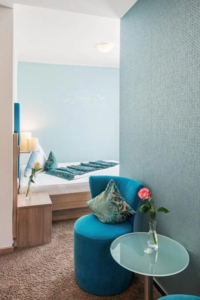 Bed in Hotel Donaublick