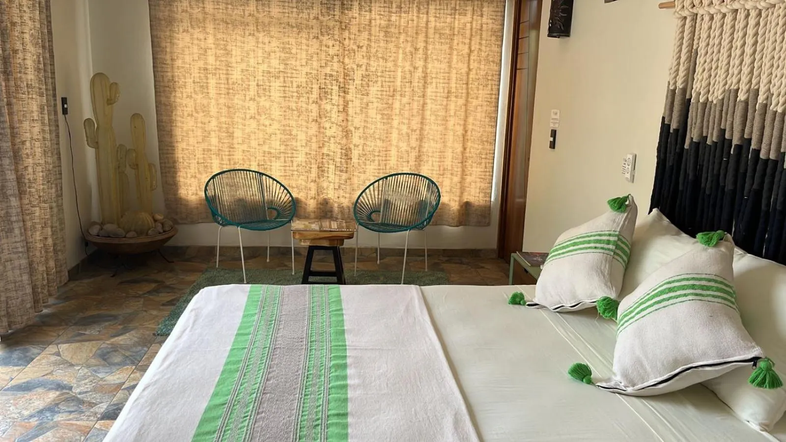 Bed in Cabañas Sicarú Mazunte