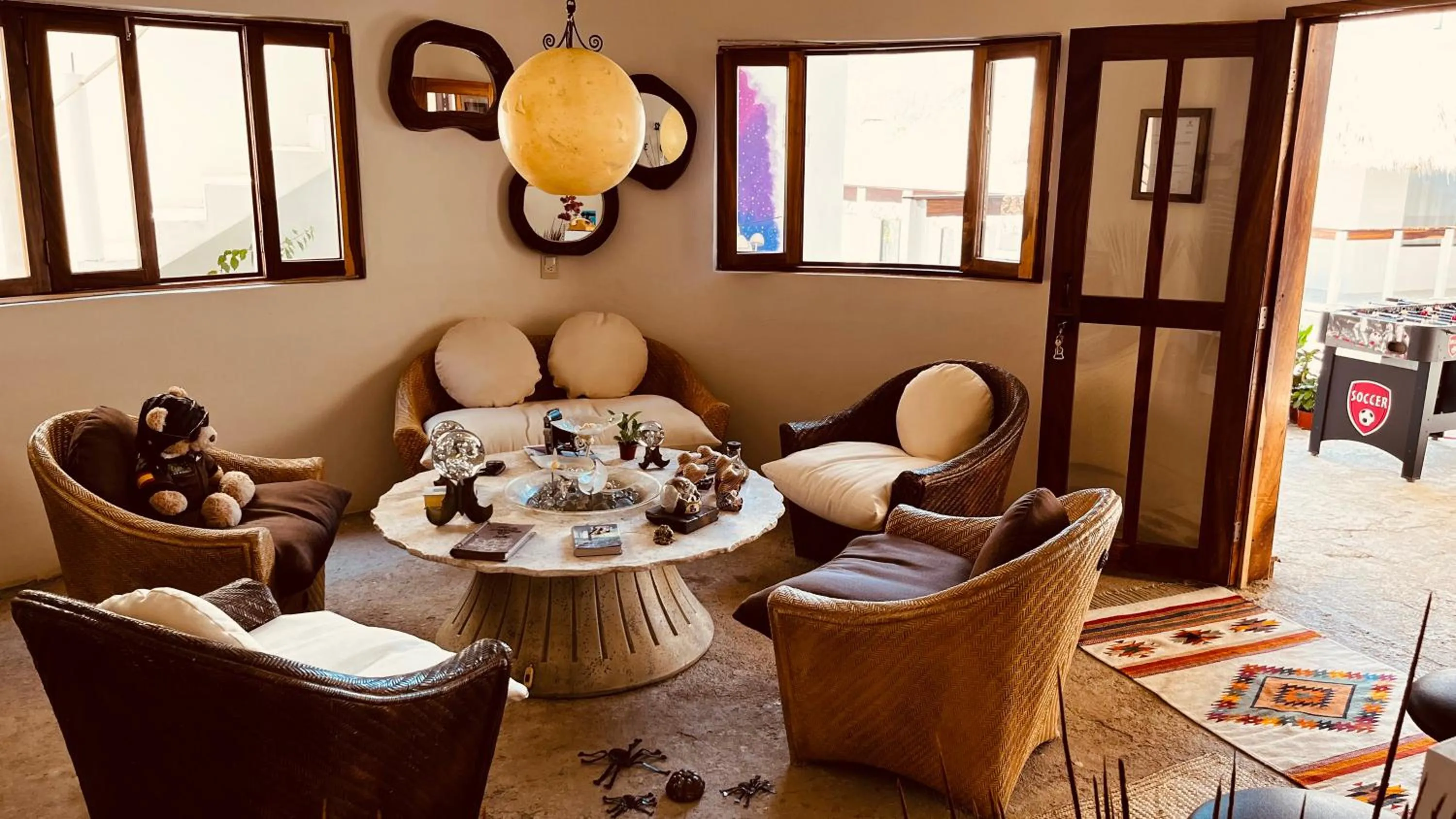 Seating area in Cabañas Sicarú Mazunte