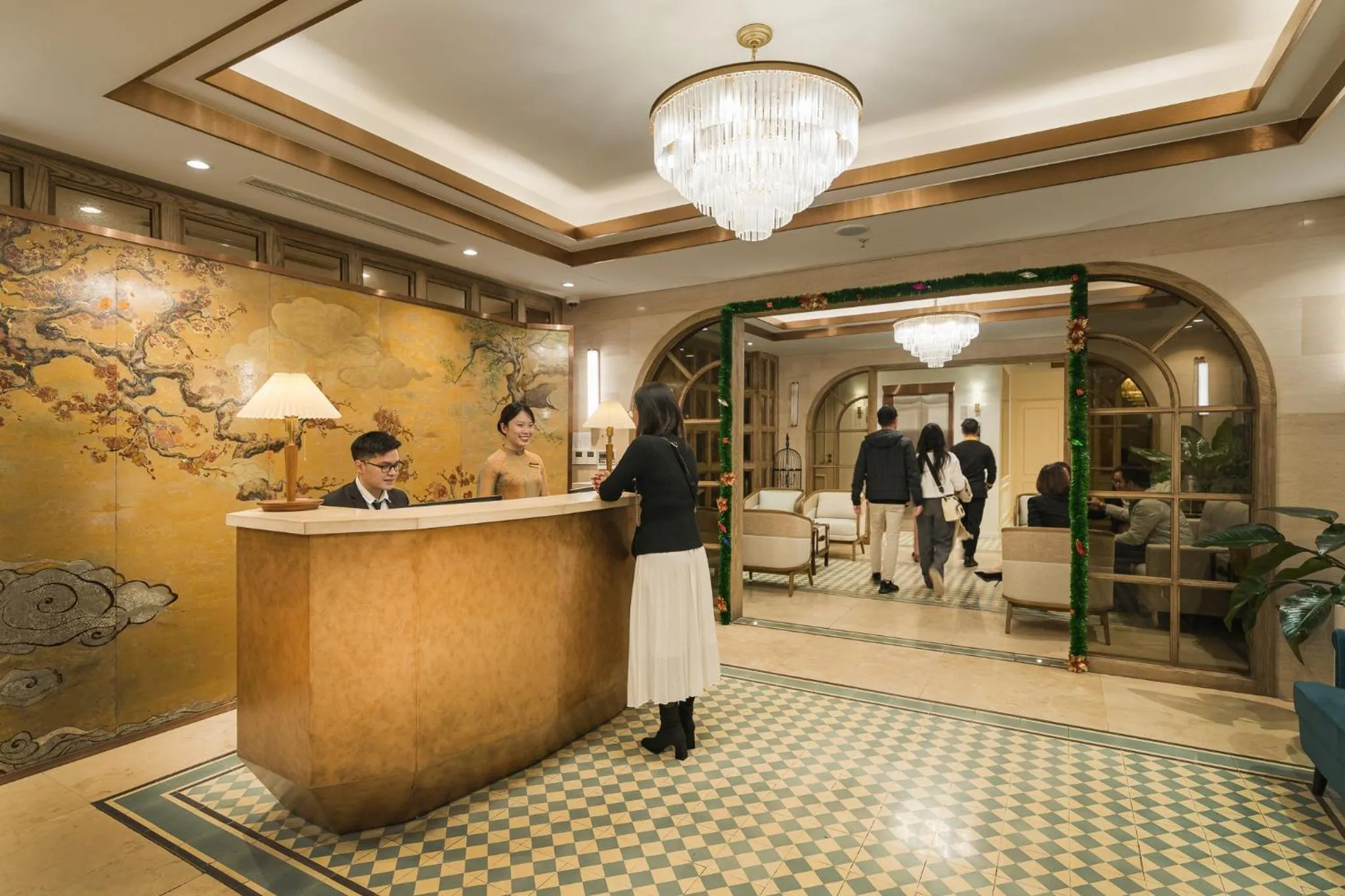 Lobby or reception in La Passion Hanoi Hotel & Spa