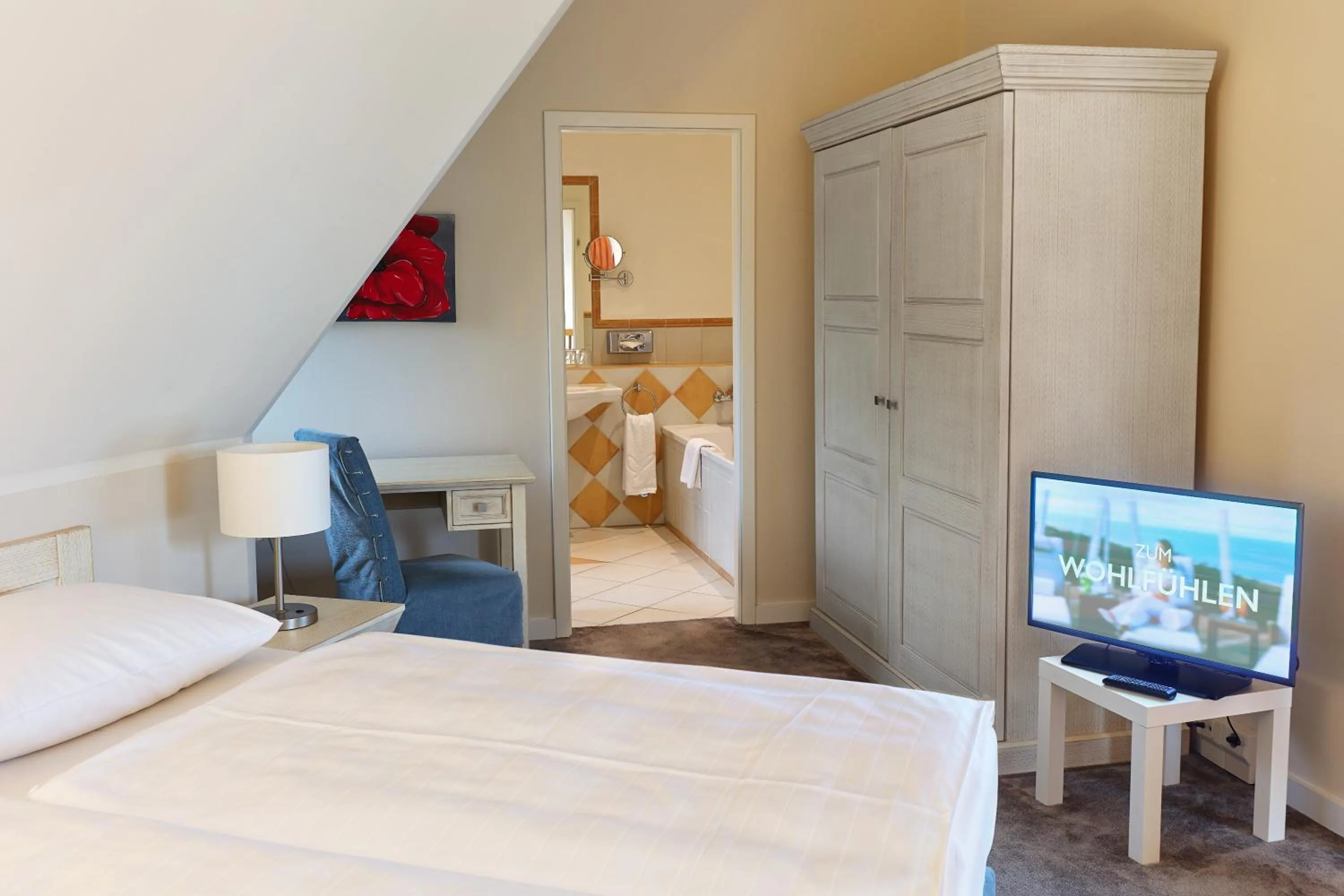 Bedroom, Bed in Ferienwohnungen Dünenmeer