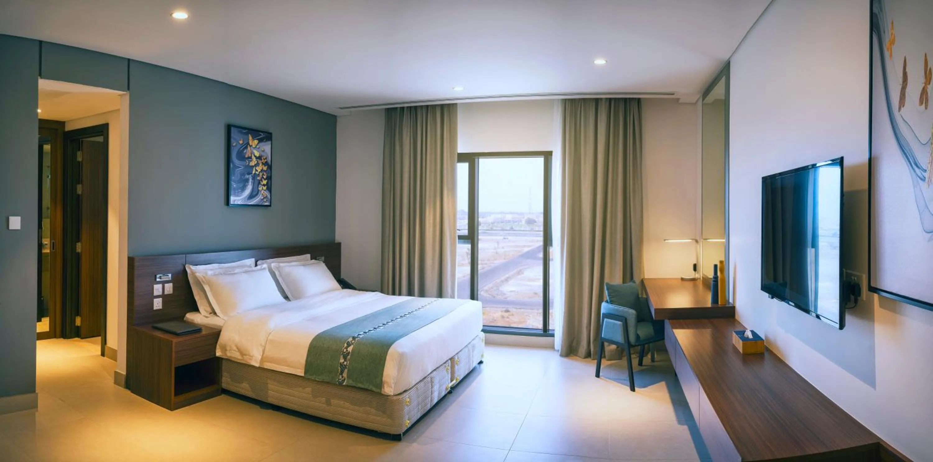 View (from property/room), Bed in Boulevard Oman Hotel