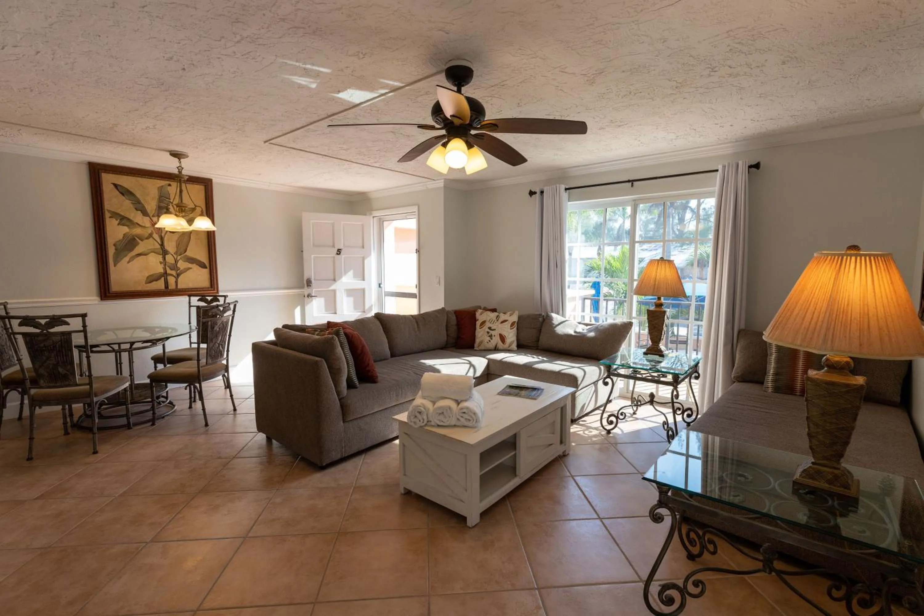 Living room in Alamanda Villas on Holmes Beach