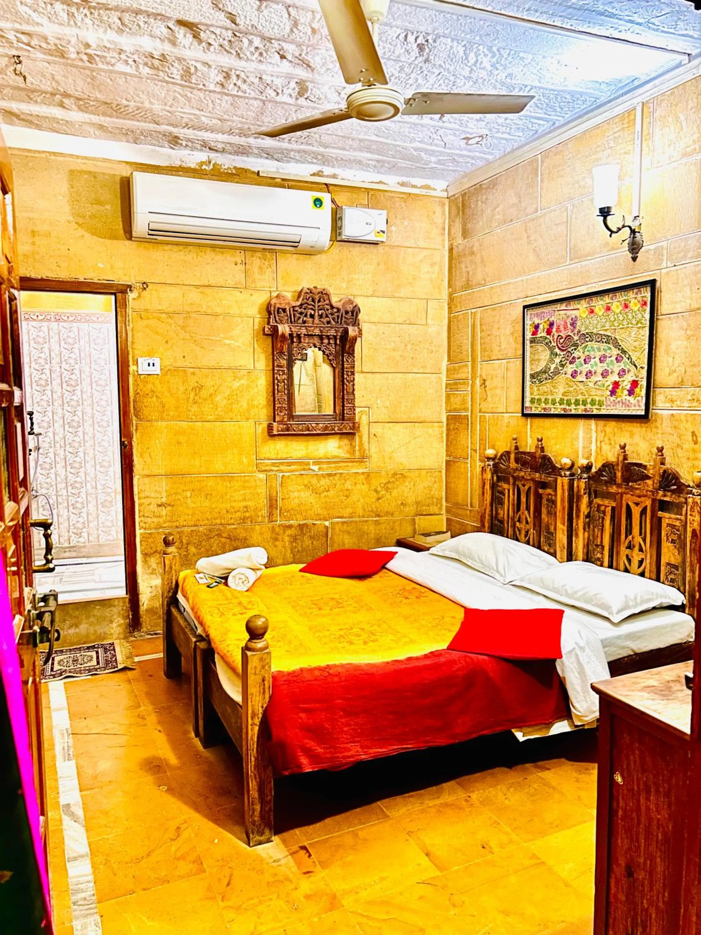 Bed in Shahi Palace Hotel Jaisalmer
