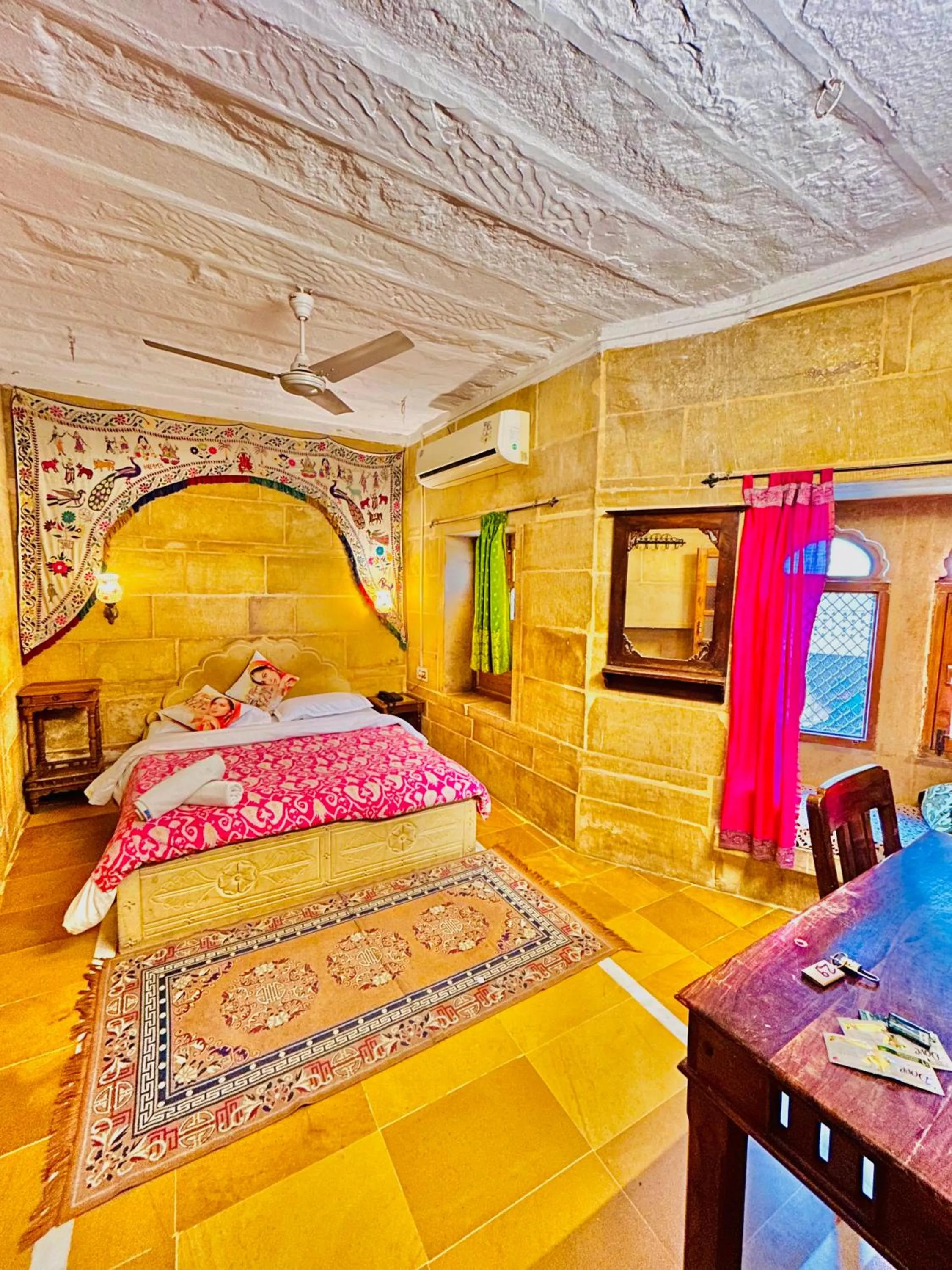 Bed in Shahi Palace Hotel Jaisalmer