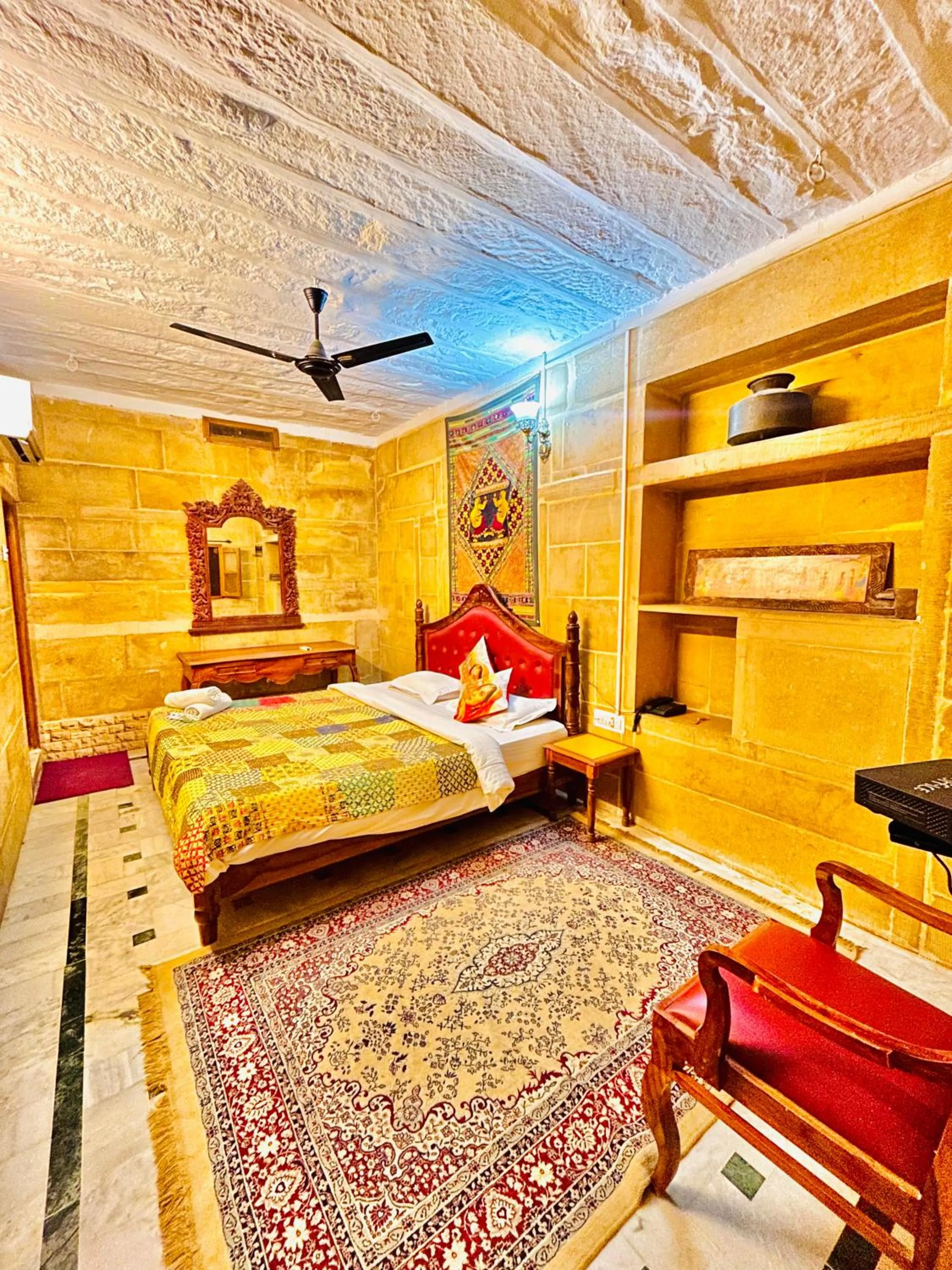 Bed in Shahi Palace Hotel Jaisalmer