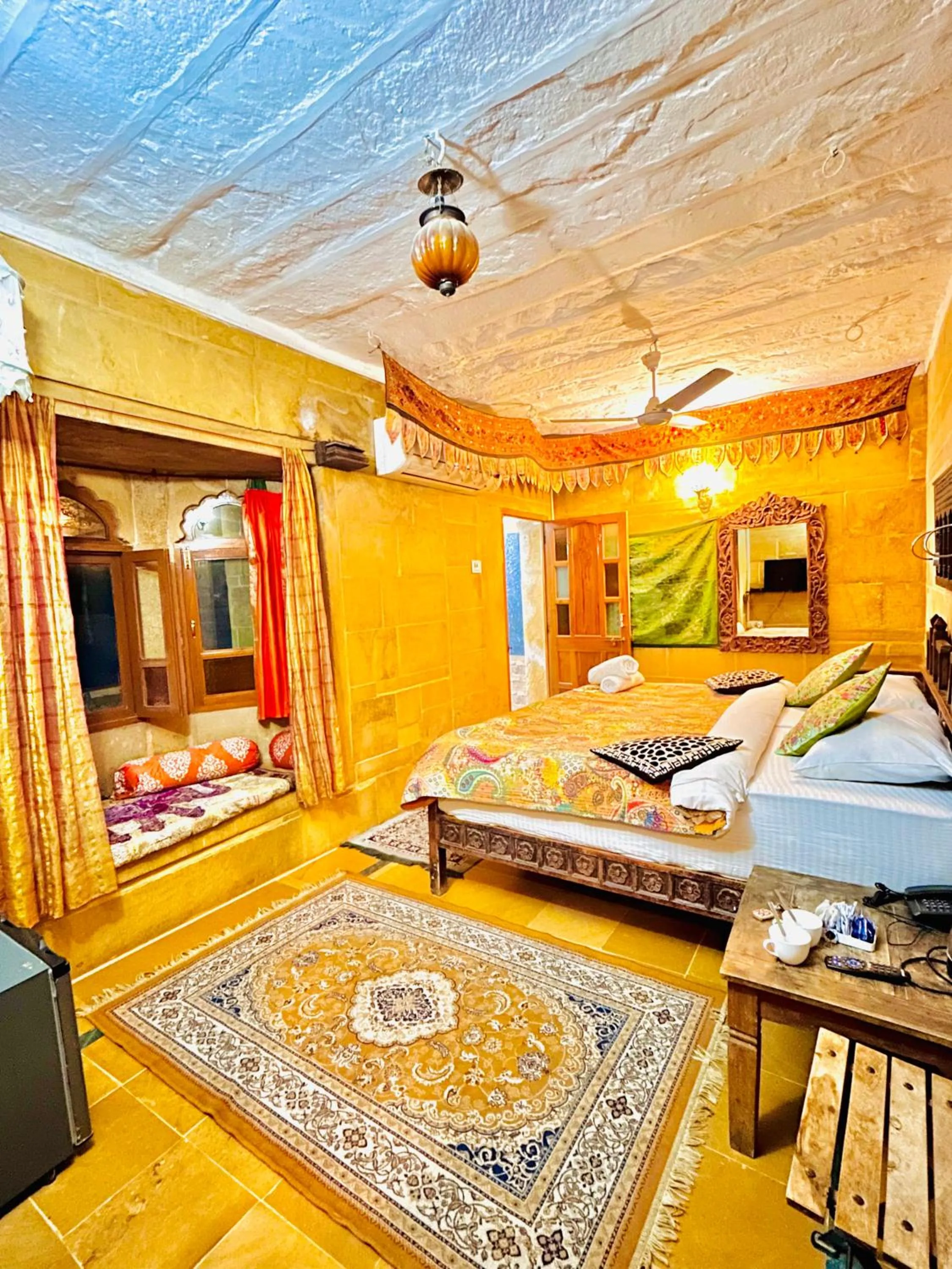 Bed in Shahi Palace Hotel Jaisalmer