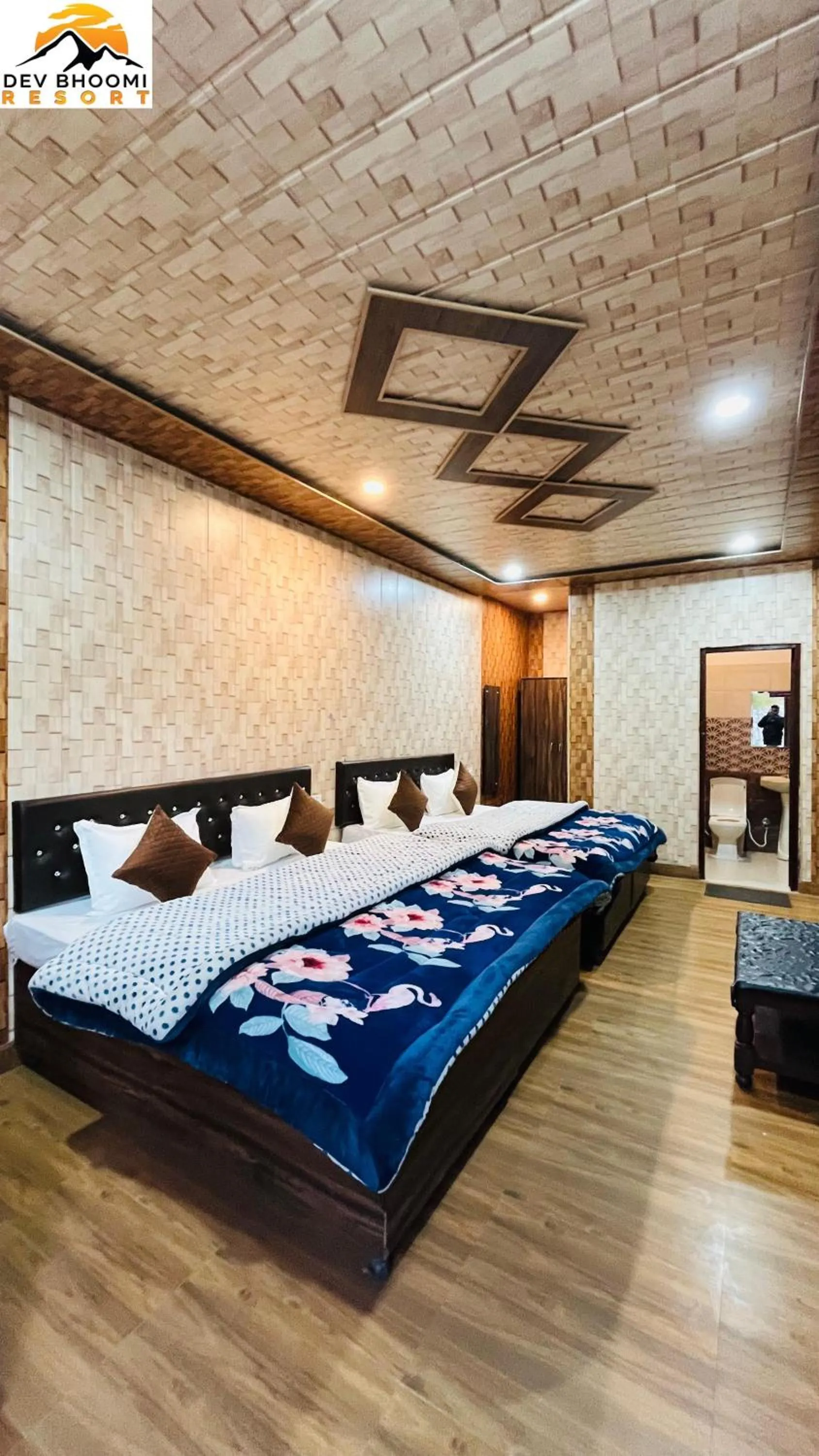 Bed in Dev Bhoomi Resort
