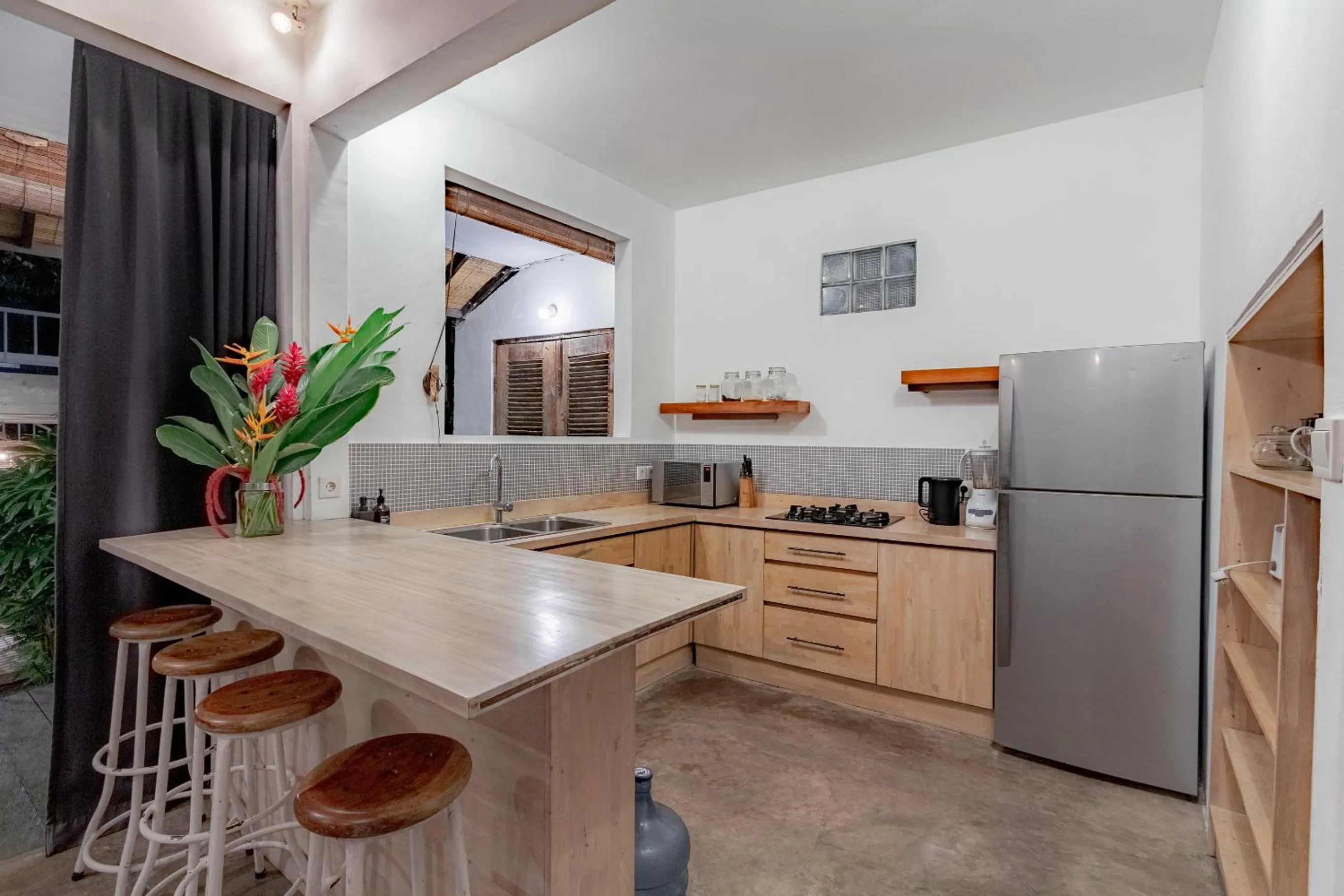 Kitchen or kitchenette in Villa Bumi - Playful & Quirky 3BR Villa Near Seminyak, a Unique Getaway