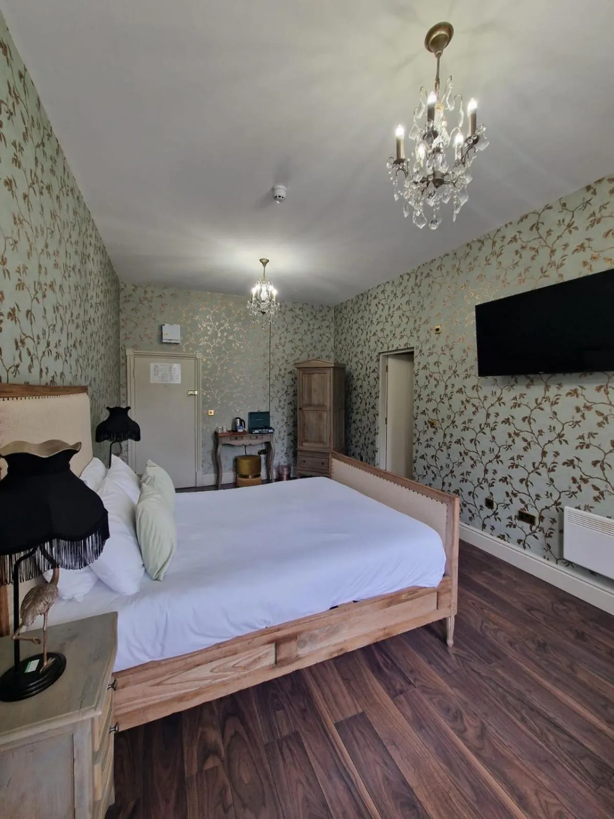 Photo of the whole room, Bed in RainHill Hall Hotel