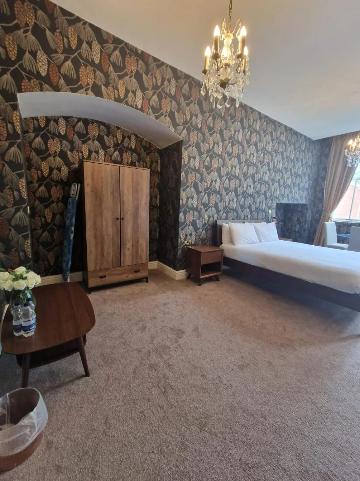 Photo of the whole room, Bed in RainHill Hall Hotel