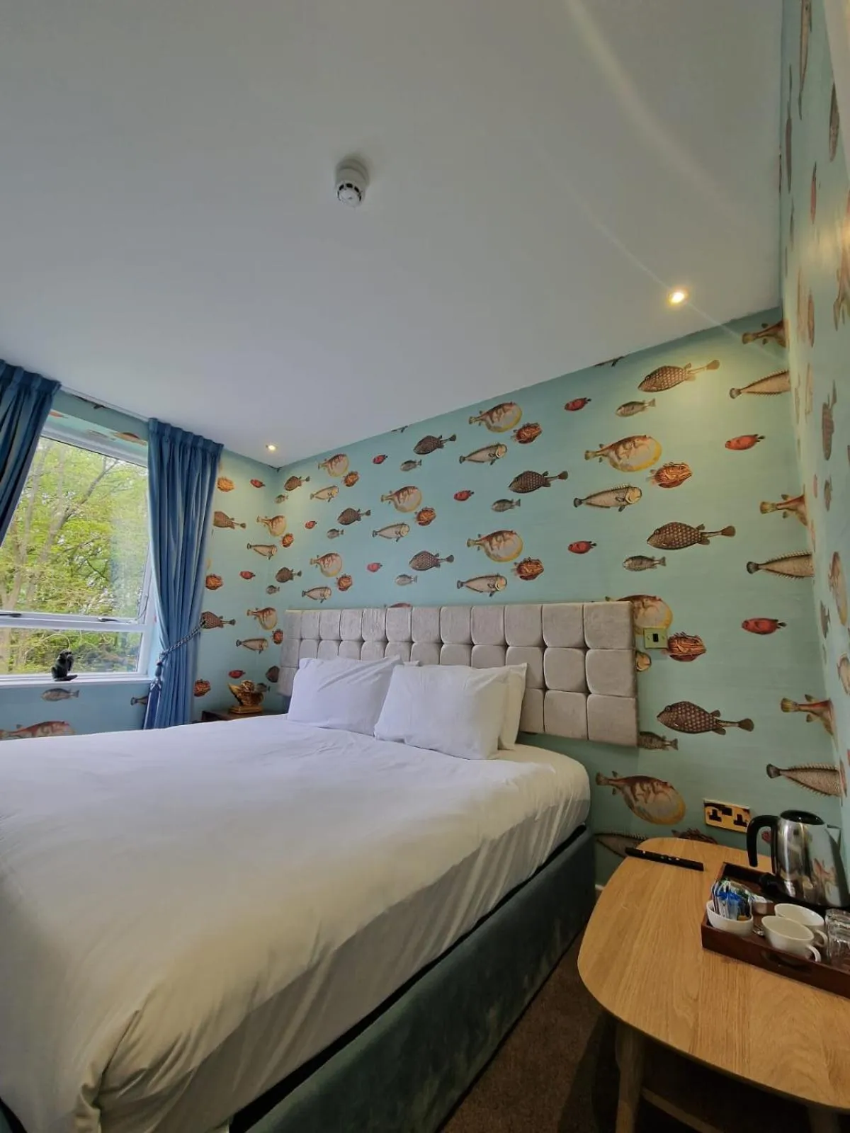 Photo of the whole room, Bed in RainHill Hall Hotel