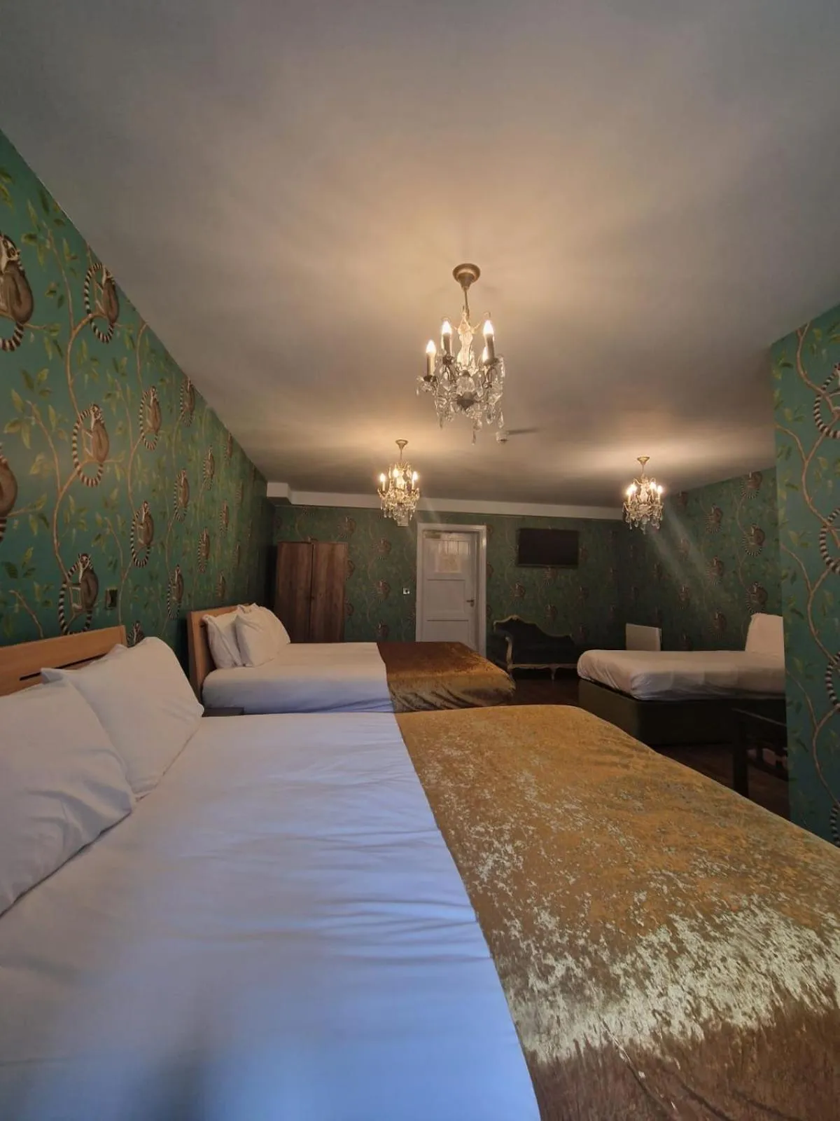 Photo of the whole room, Bed in RainHill Hall Hotel