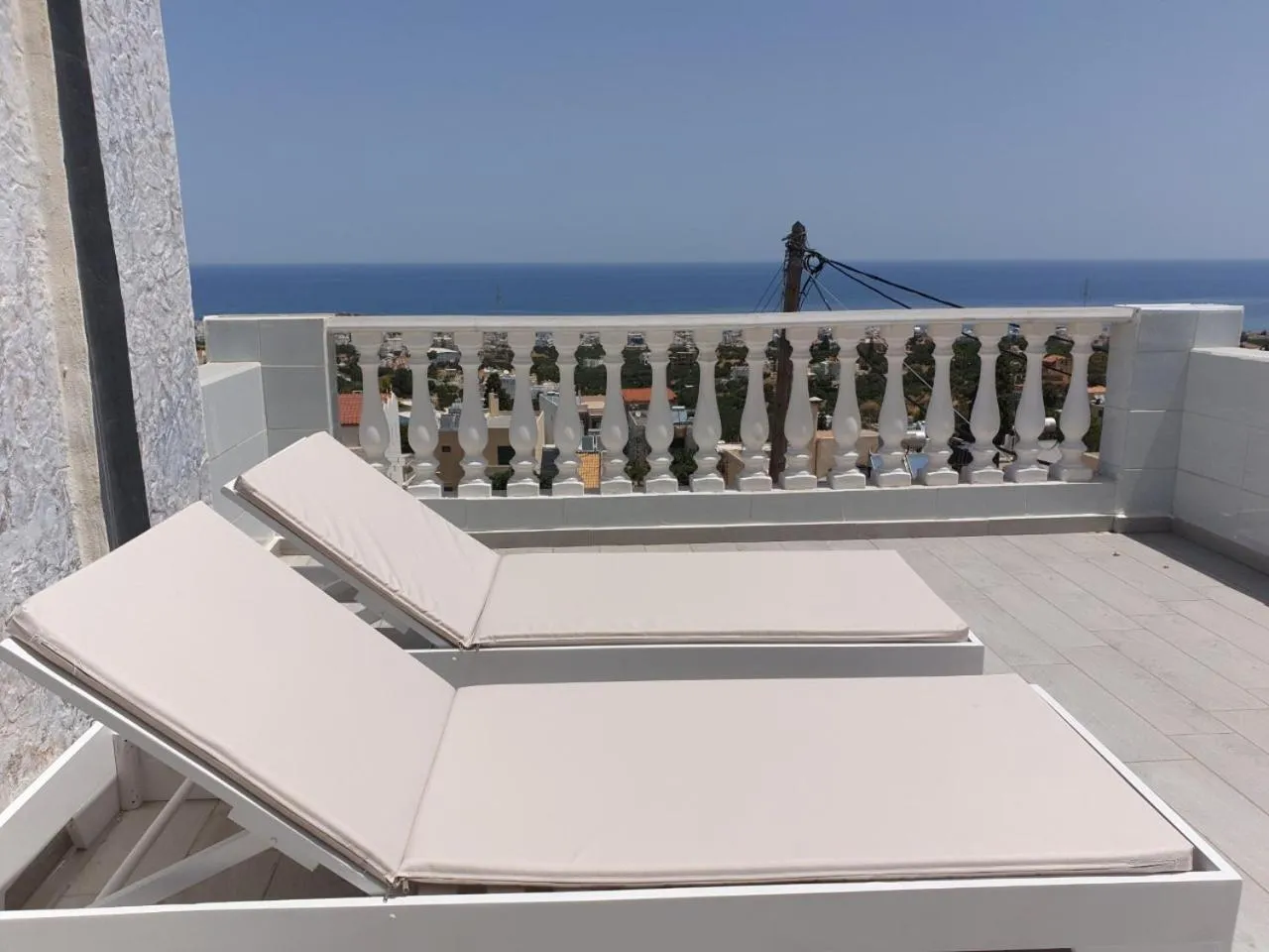 Patio in Private Studio Korifi sea view