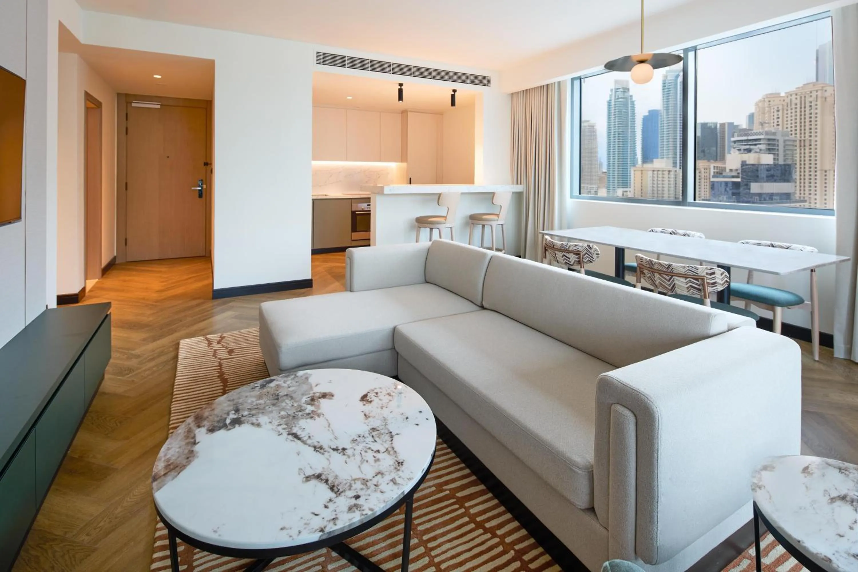 Living room in Radisson Blu Residence, Dubai Marina