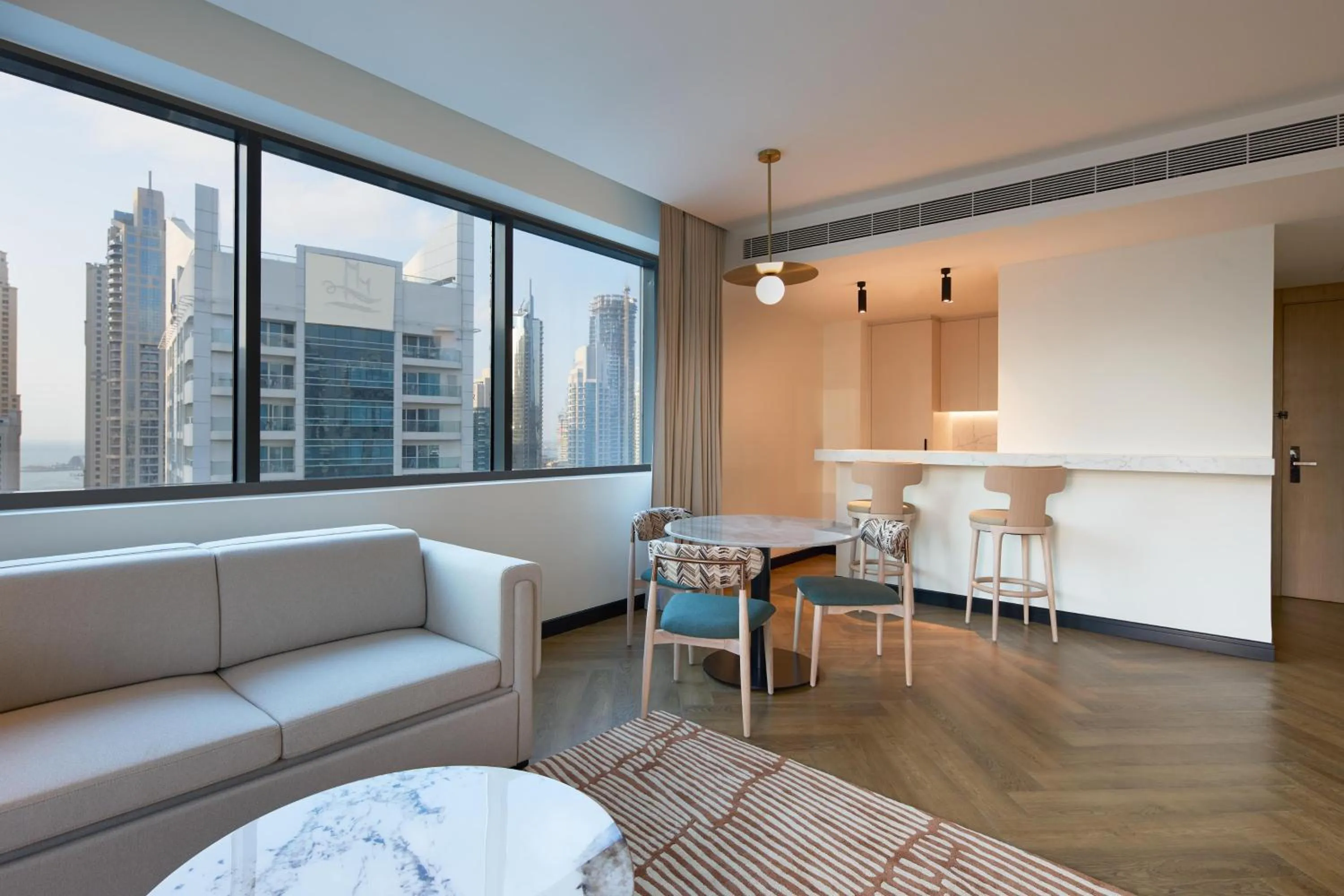 Living room in Radisson Blu Residence, Dubai Marina
