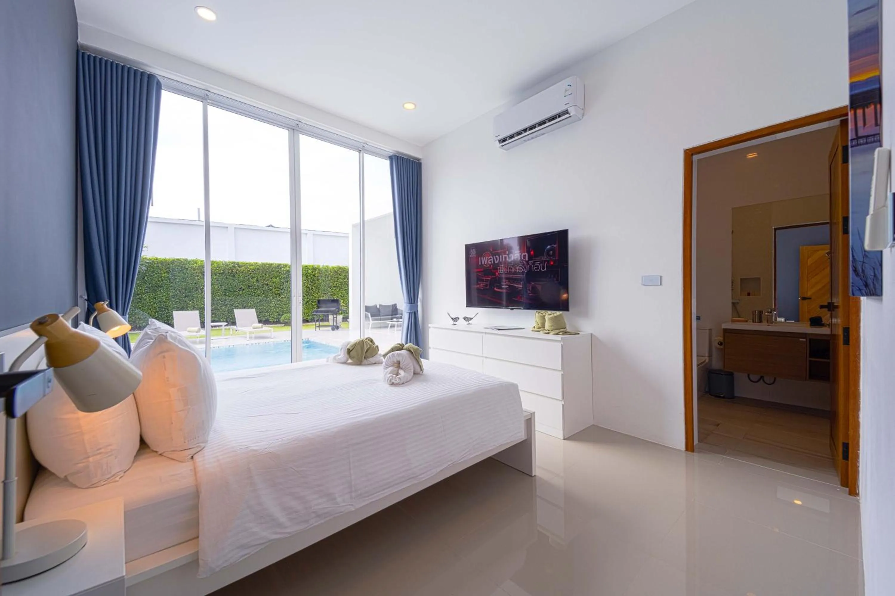 View (from property/room), Bed in Harmony Villa 5 Bedroom Modern Pool Villa - KH-A7