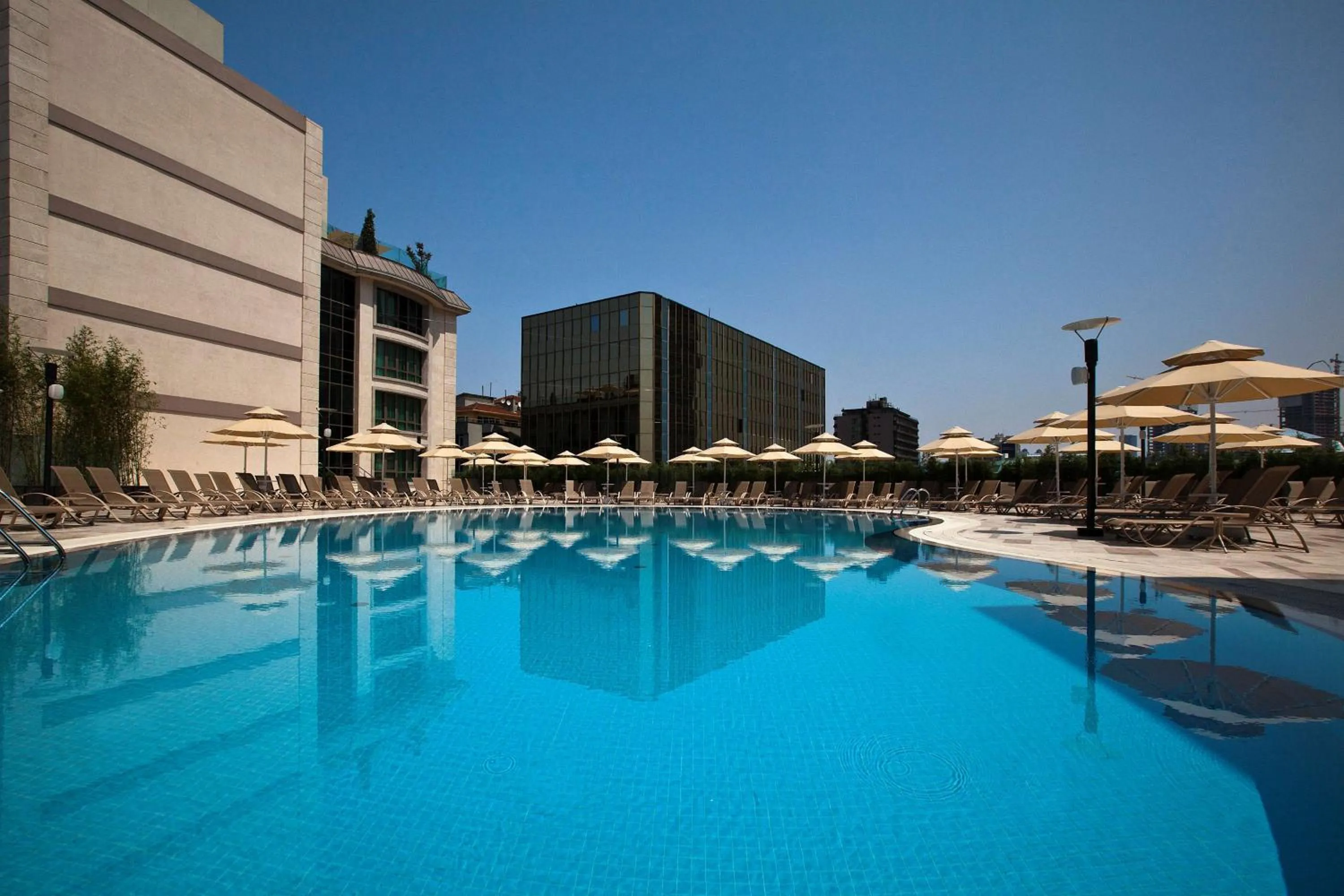Pool view in Radisson Blu Hotel, Istanbul Sisli