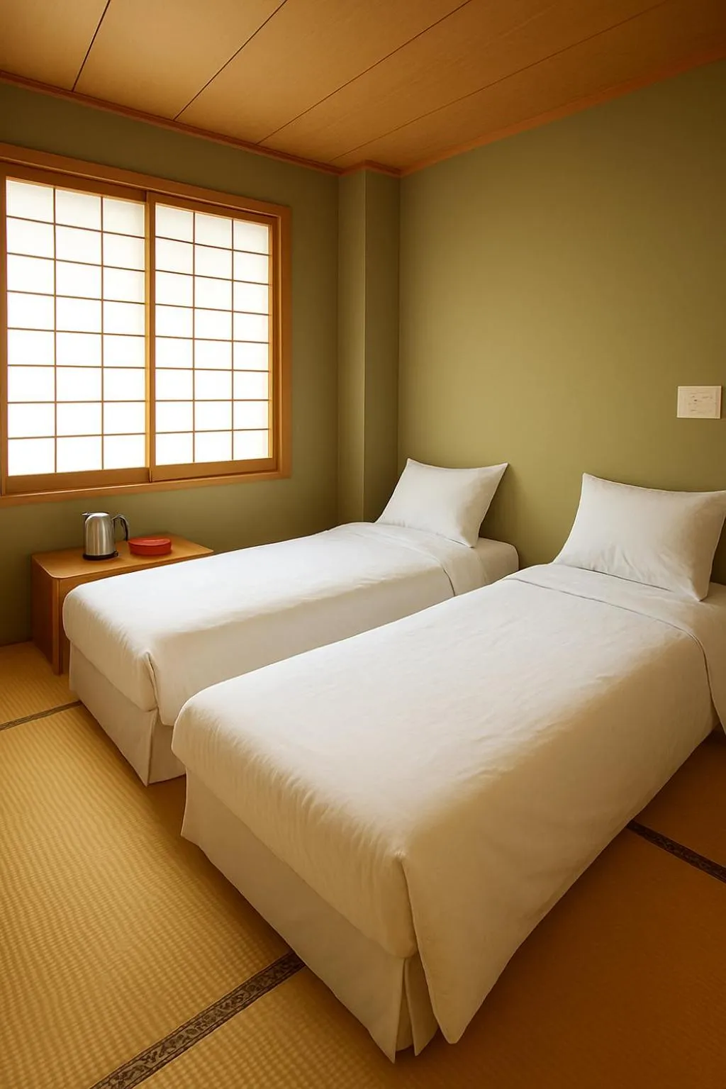 Bed in Hakuba King Hotel