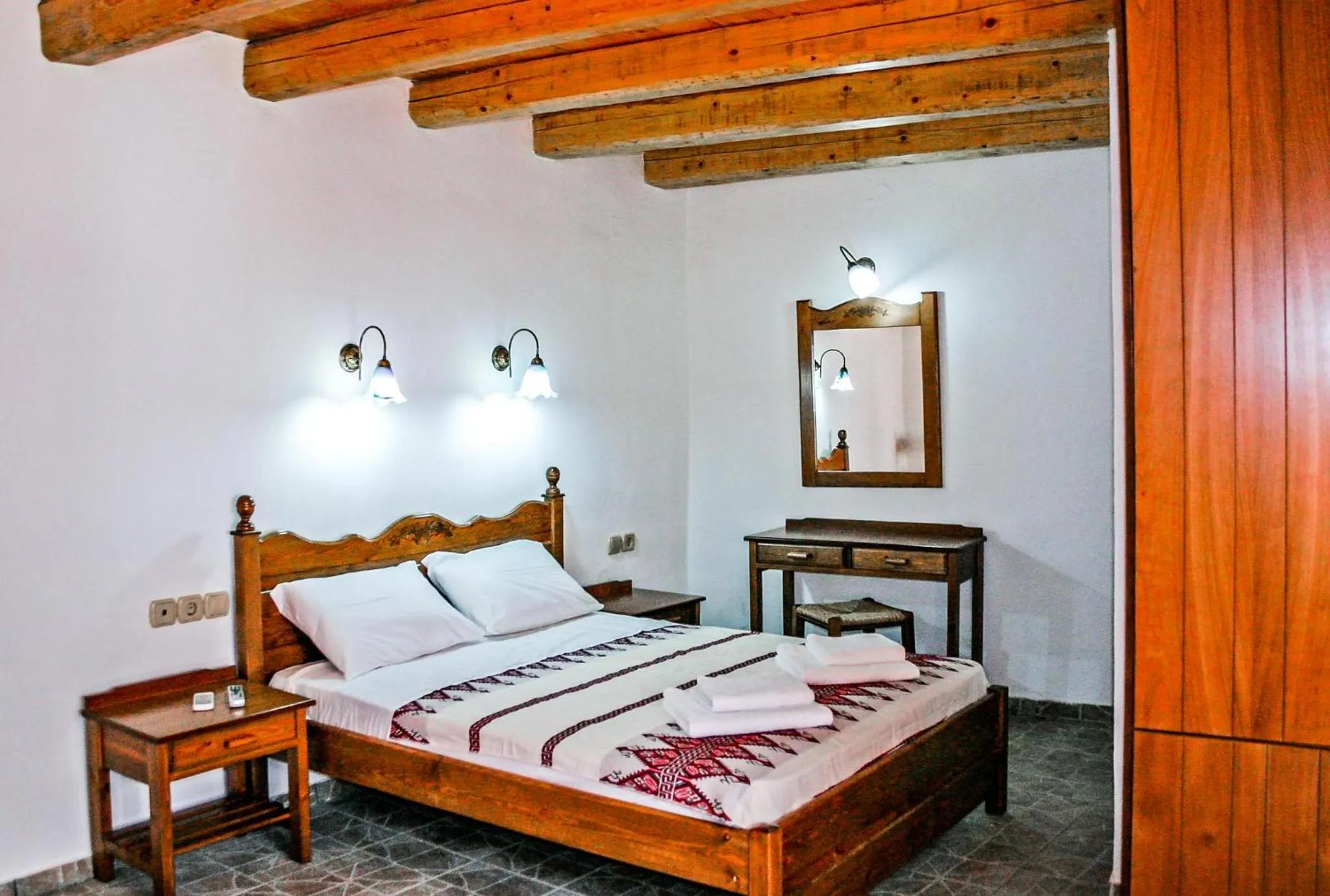 Bed in Vafes Traditional Stone Houses