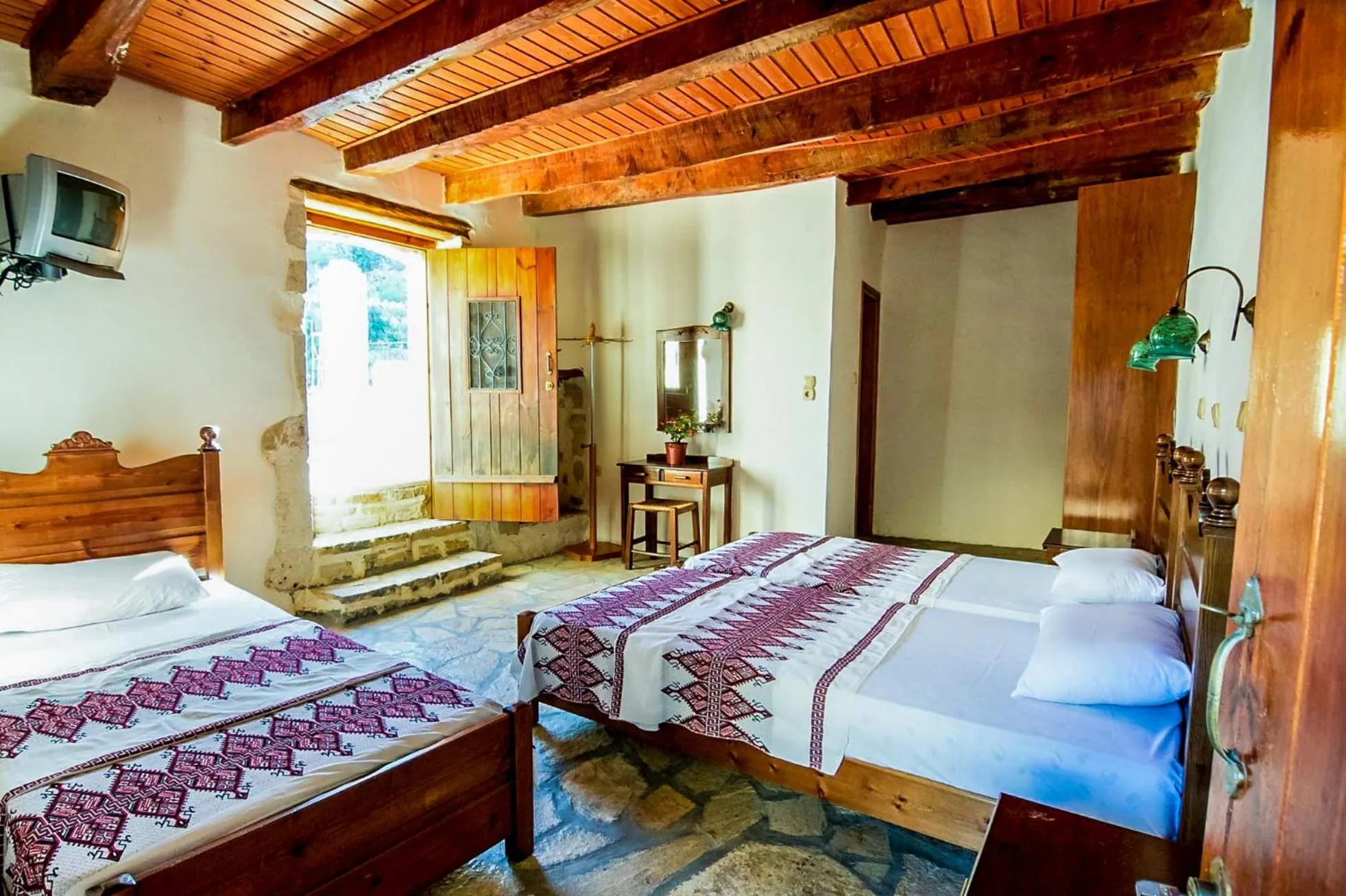 Bed in Vafes Traditional Stone Houses