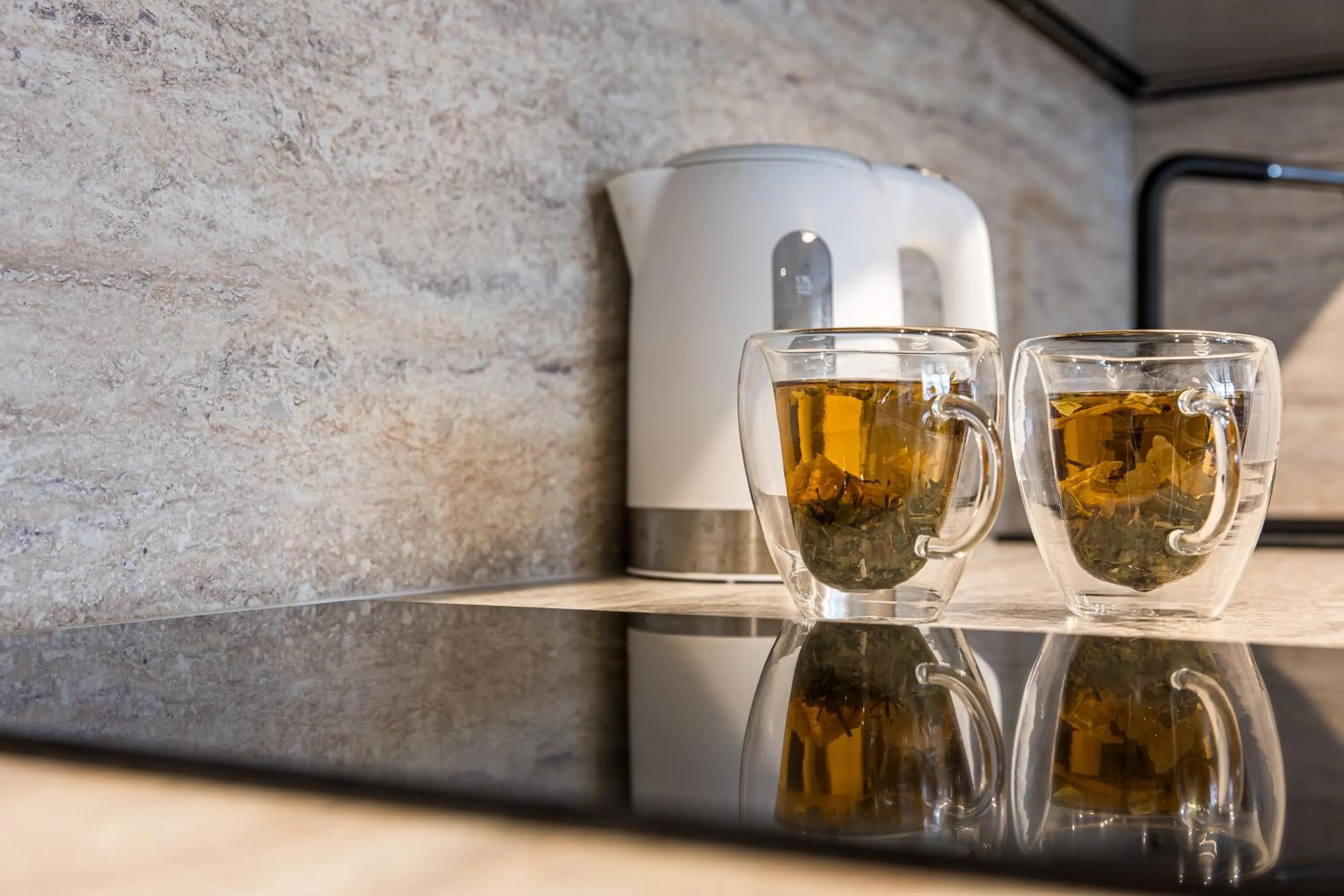 Kitchen or kitchenette in Viešbutis Prie Fontano