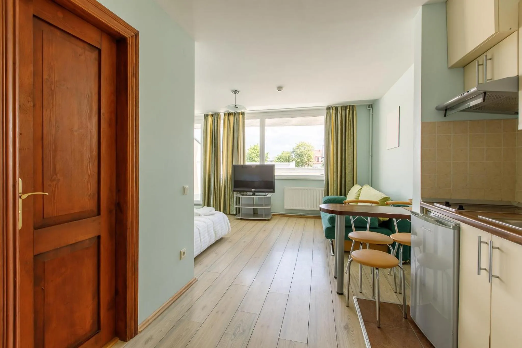 Kitchen or kitchenette in Viešbutis Prie Fontano