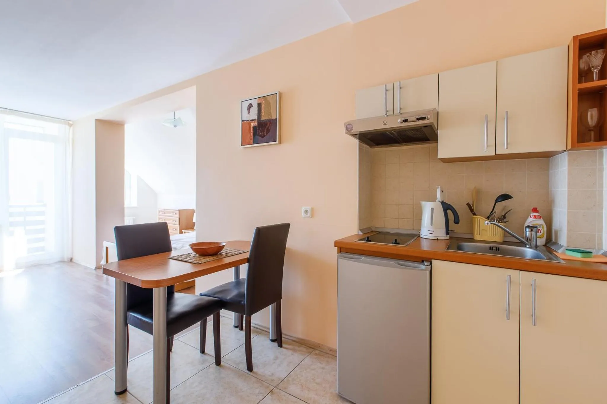 Kitchen or kitchenette in Viešbutis Prie Fontano