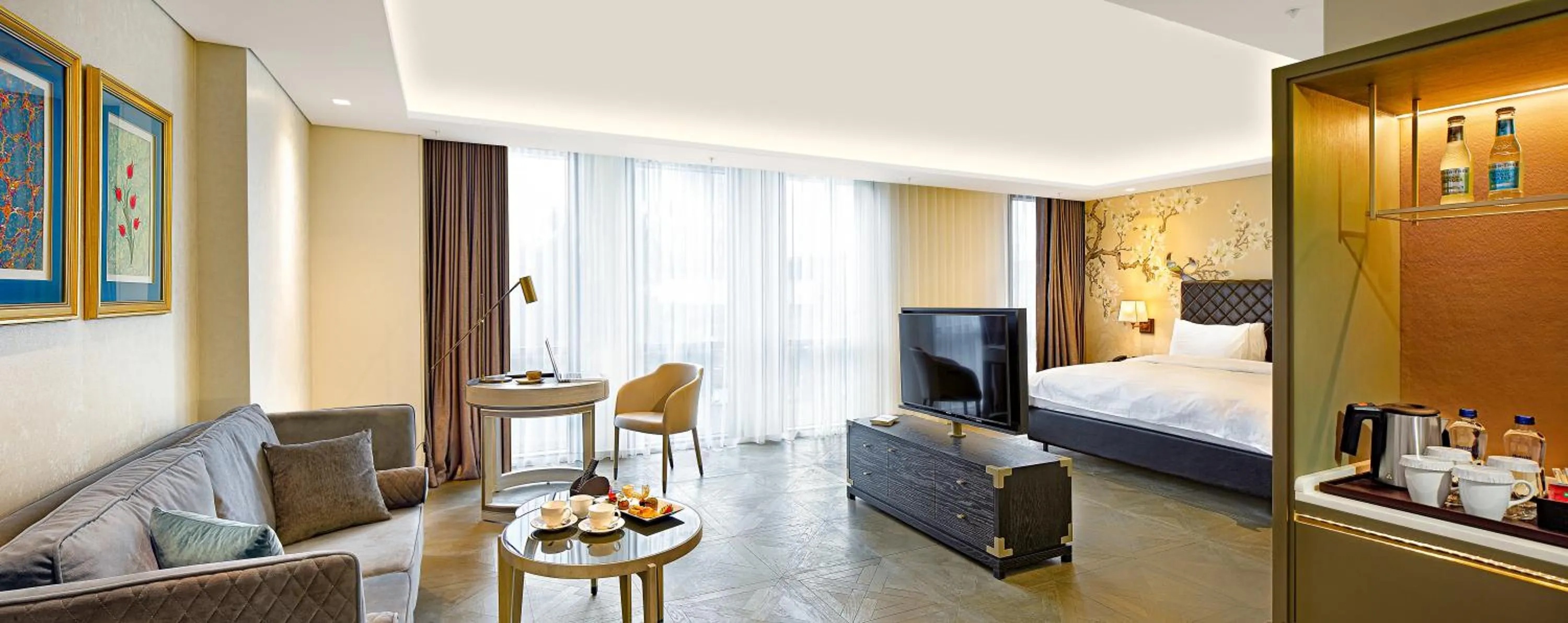 Living room, Bed in Wanda Vista Istanbul