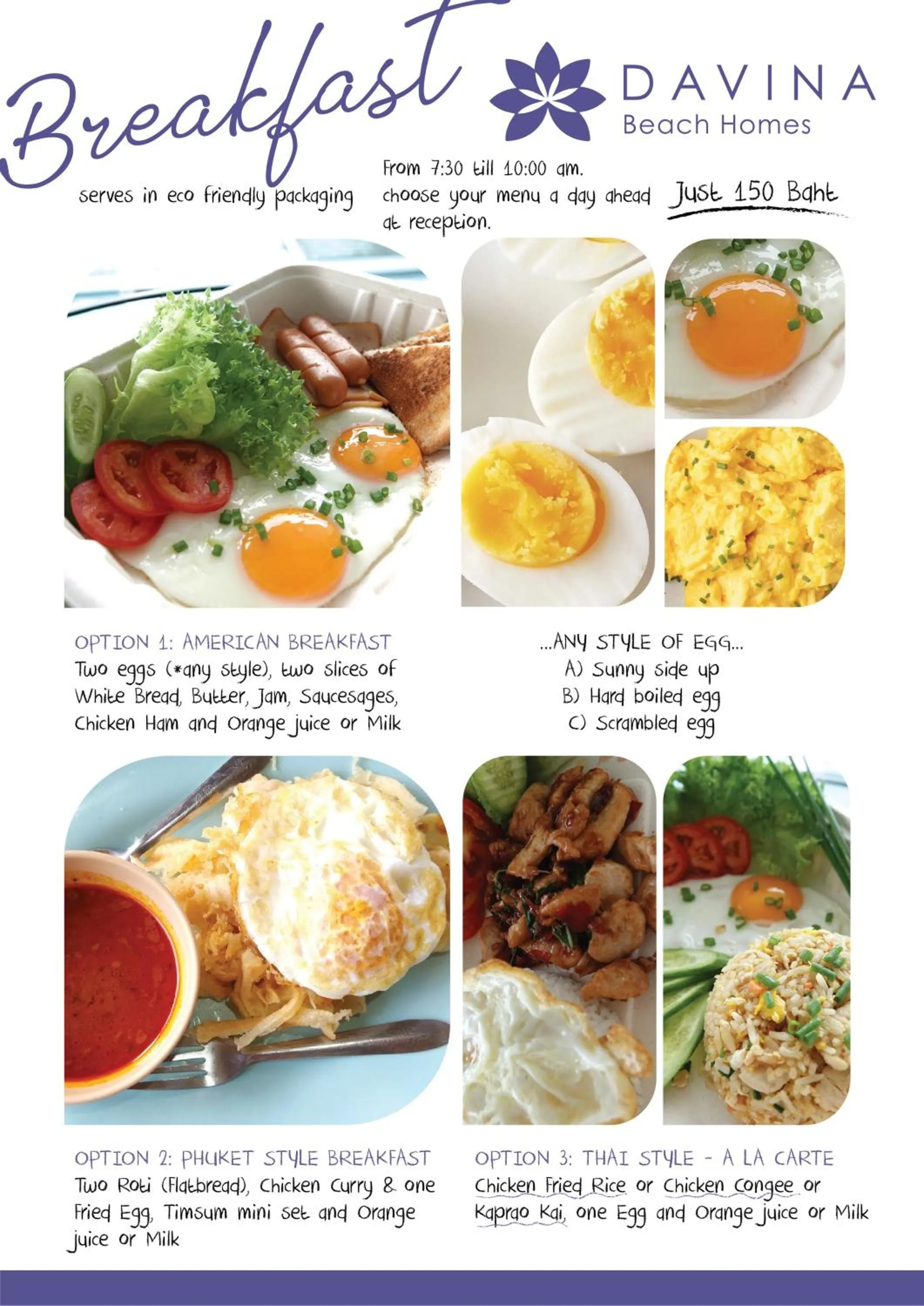 Breakfast in Davina Beach Homes